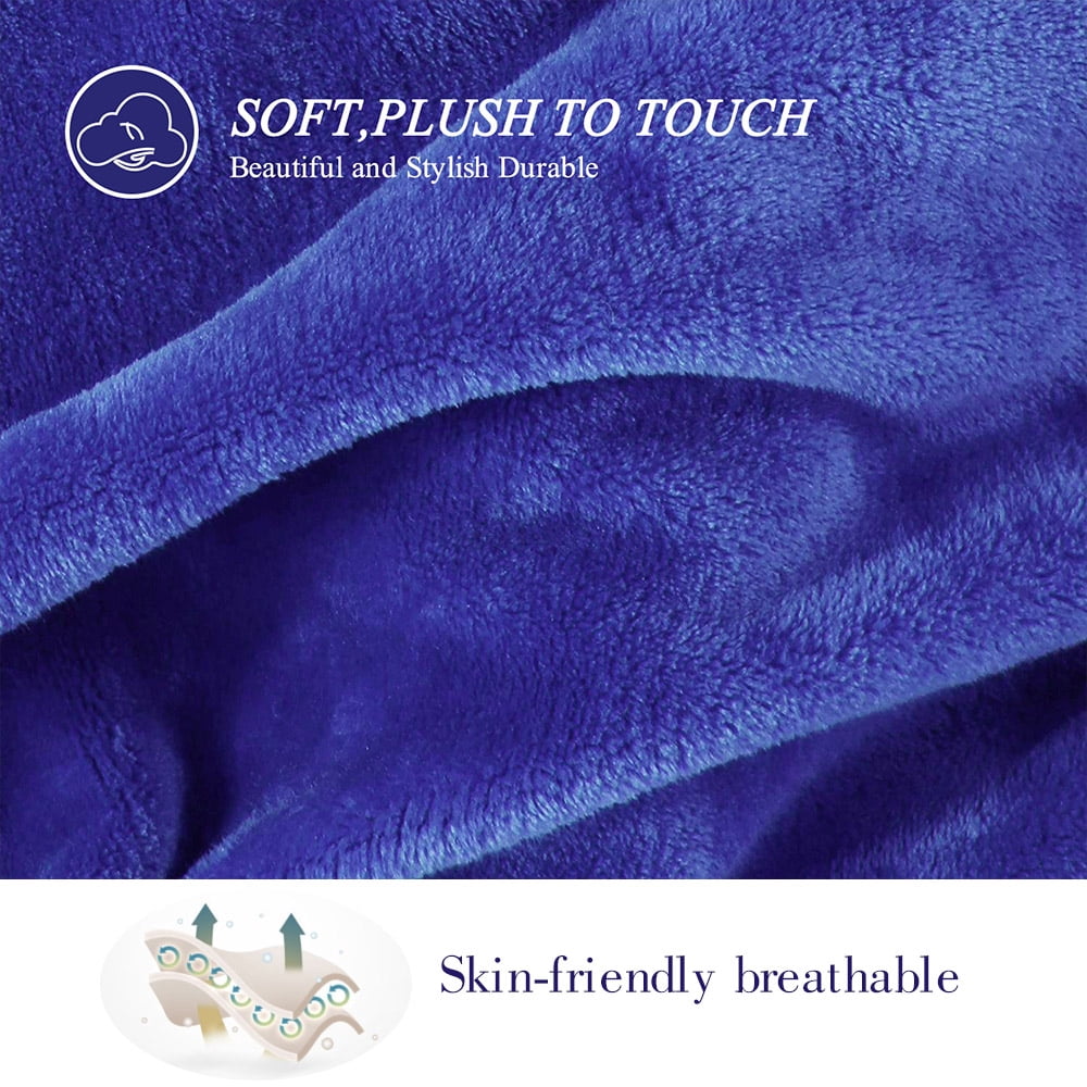 Lightweight Warm Large Navy Fleece Throw Blankets, Throw Size Soft Fuzzy Blanket for Women Men and s, All Season Lightweight Microfibe... - Lightweight Plush Warm Blanket for All Seasons Detail