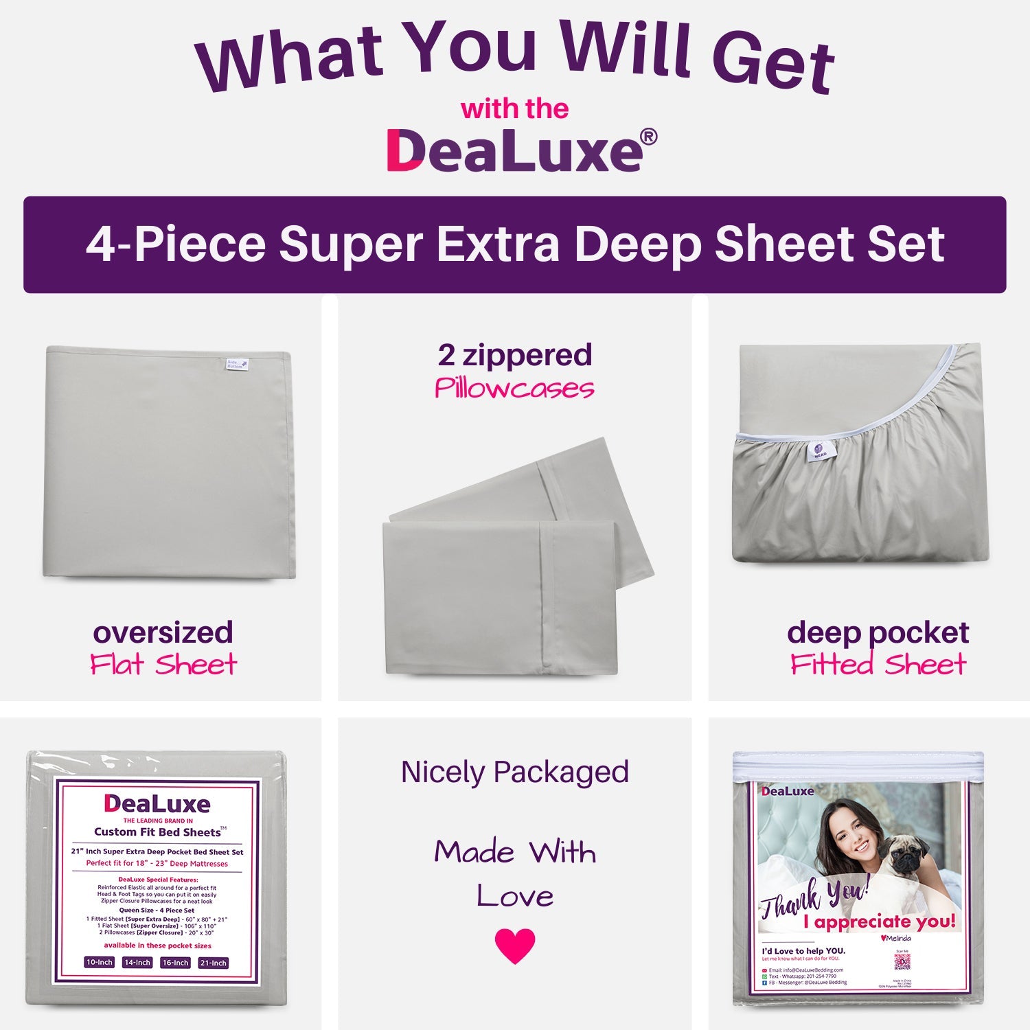 Wrinkle-Resistant Bedding 21” King Extra Deep Pocket Sheets - Deep King Fitted Sheet - Super And Ultra Deep Sheet - For Deep Mattress -... - Cooling Hotel Quality Bedding Sheets and Pillowcases Detail