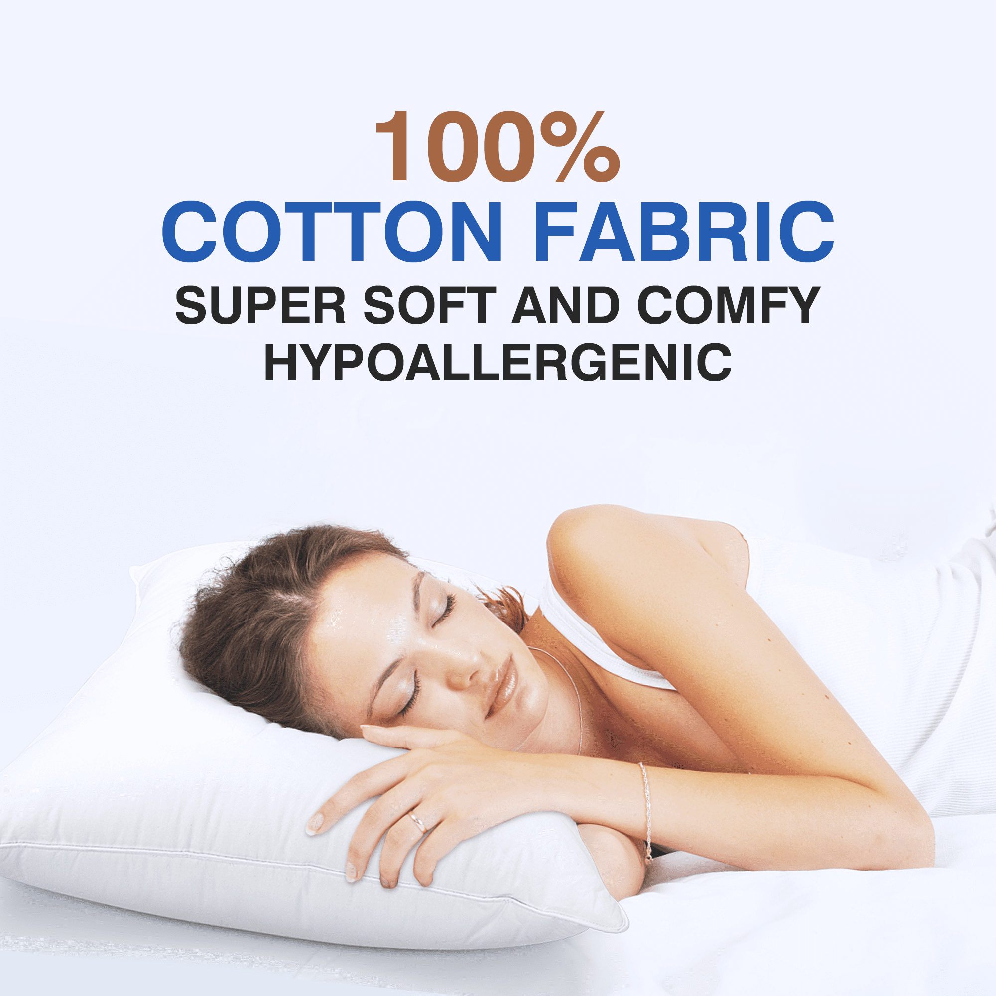 Ergonomic Memory Foam Goose Feather and Down Pillows Queen Size Set of 2 Luxury Hotel Bed Pillows with Cotton Cover - Ergonomic Memory Foam Pillow for Neck Pain Support Detail