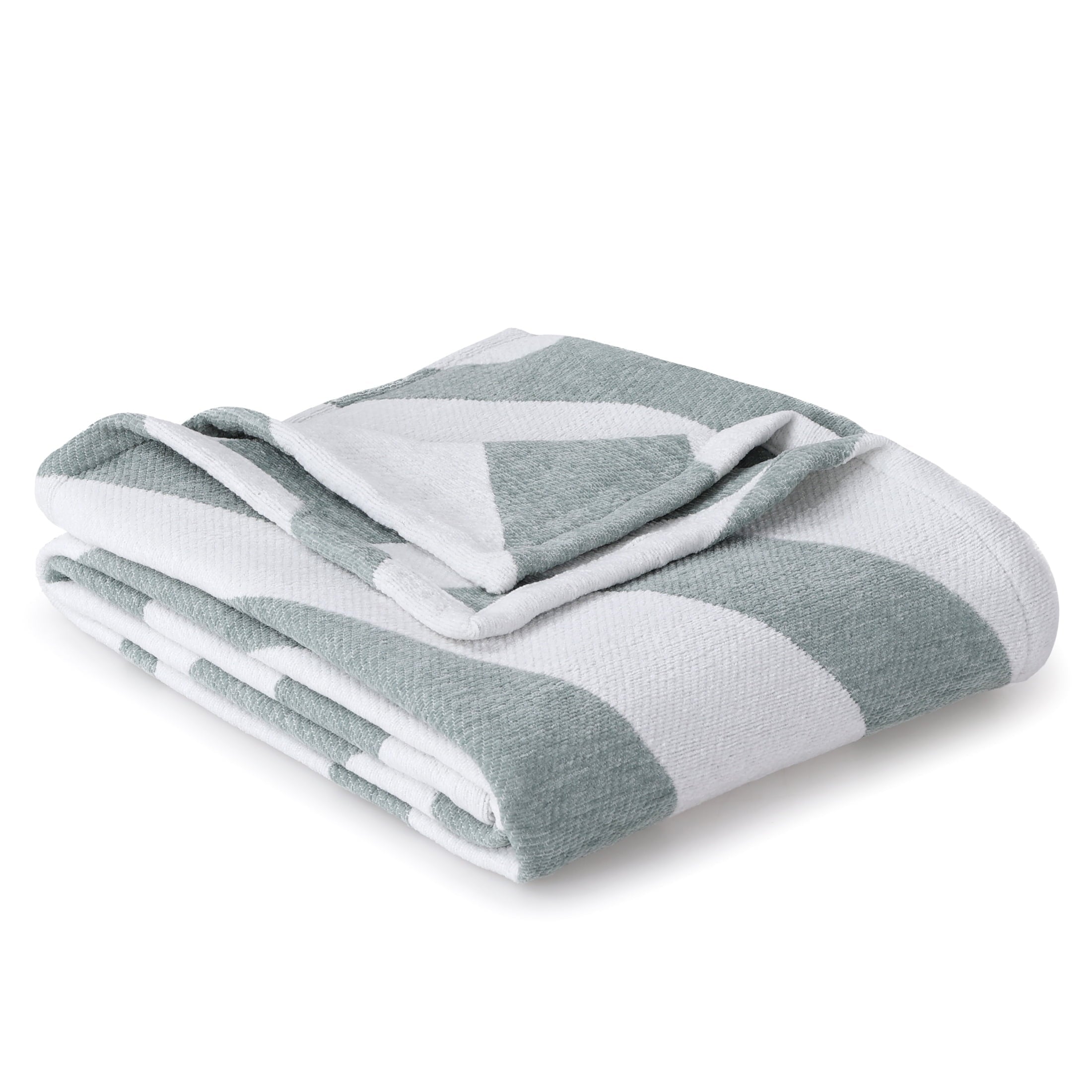 Super Soft Flannel Chenille Jacquard Soft Throw Blanket, Soft Sea - Lightweight Plush Warm Blanket for All Seasons Detail