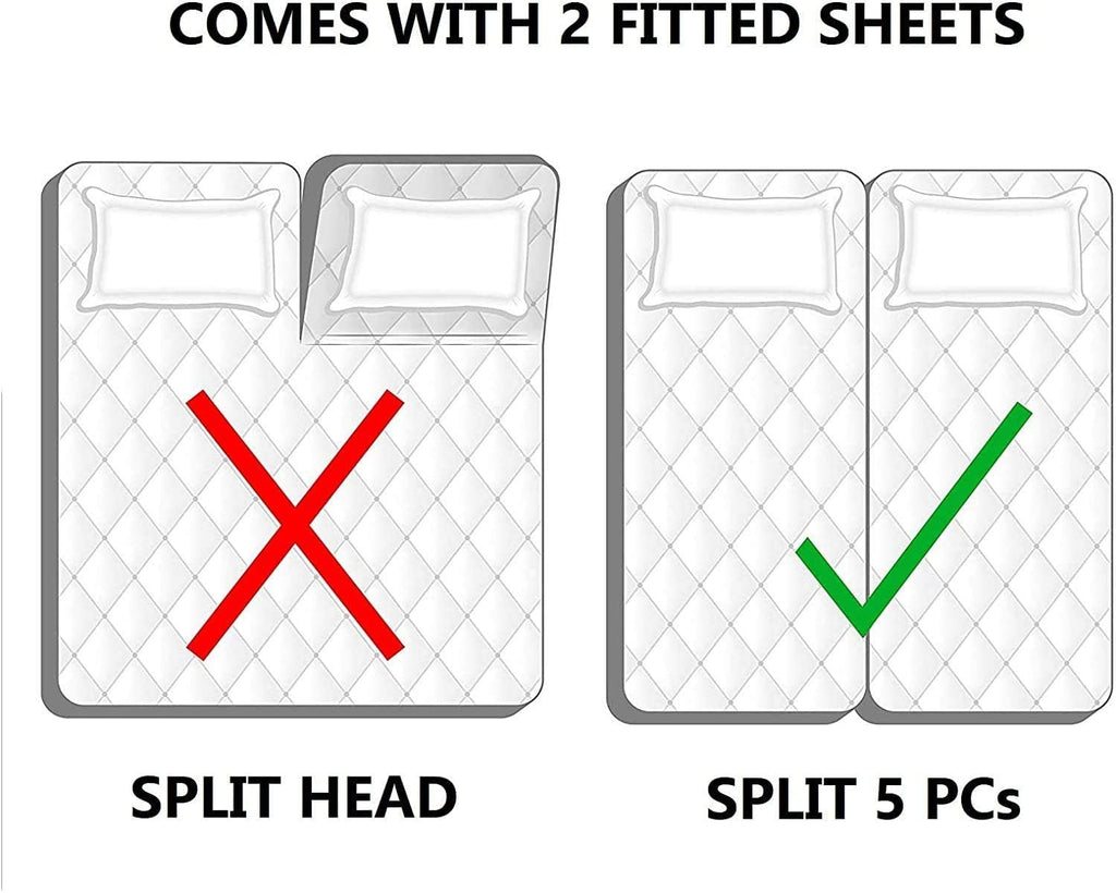 Breathable Luxury Split King Bed Sheet Set 5Pcs Adjustable Bed Sheets - 18" Deep Pocket of Fitted Sheet 800 Thread Count 100% Pure Egyp... - Premium Ultra-Soft Pillowcase Pair for Sleeping Detail