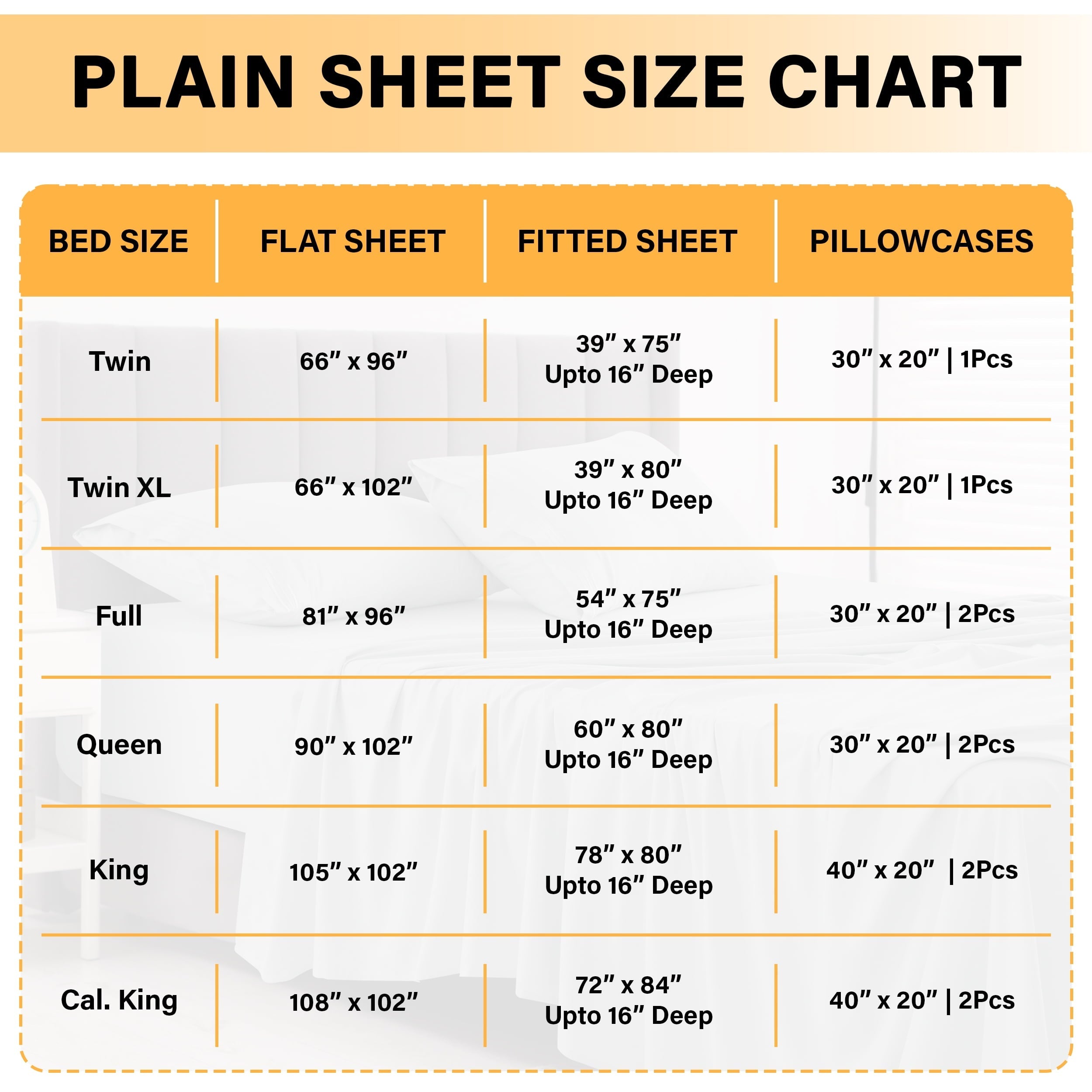 Cooling Sateen Size Sheet Set, 4-Piece Plain Soft Microfiber – Deep Pocket Bed Sheets, Includes 1 Fitted Sheet, 1 Flat Sheet, 2 Pill... - Luxury Bed Sheet Set with Deep Pockets Detail