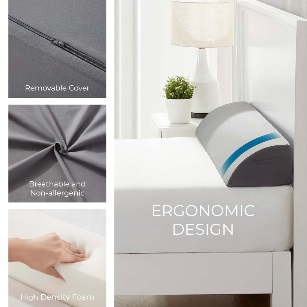 Hotel Collection Bed Wedge Pillow for Headboard, Mattress Gap Filler Headboard Pillow, Queen Size - Hotel Quality Plush Sleeping Pillows Detail