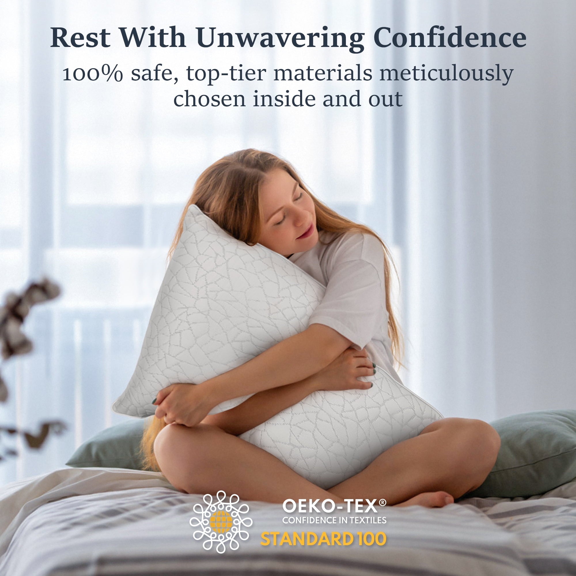 Hotel Collection Queen Size Bed Pillows 1-Pack,2.2lb High Quality Down Alternative Filled,3D Breathable Cover,Hotel Collection Pillows... - Orthopedic Shredded Foam Bed Pillow Set Detail