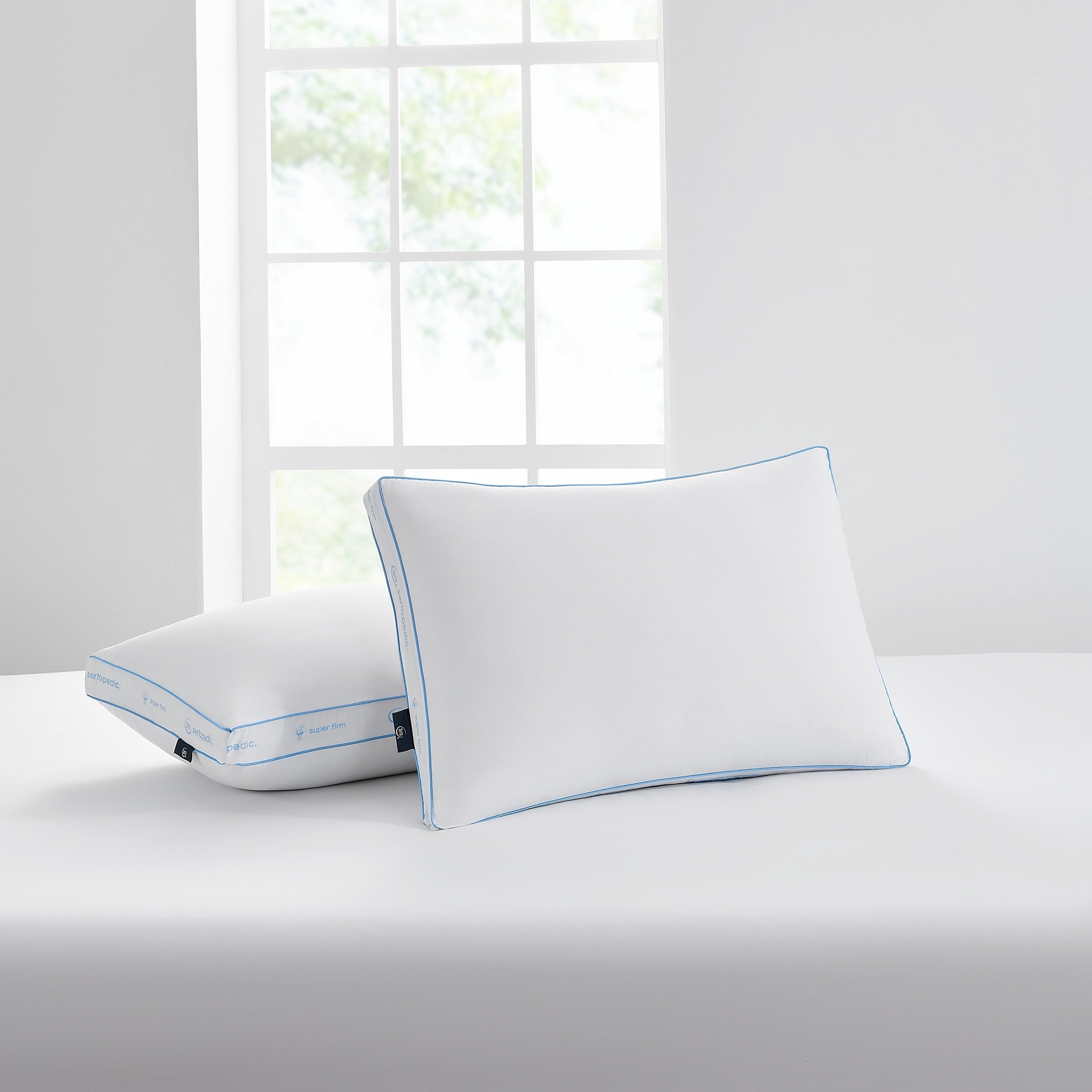 Decorative Plump Extra Firm Pillow, Standard/Queen, 2 Pack, Hypoallergenic - Decorative Throw Pillow Cushion for Sofa & Bed Detail