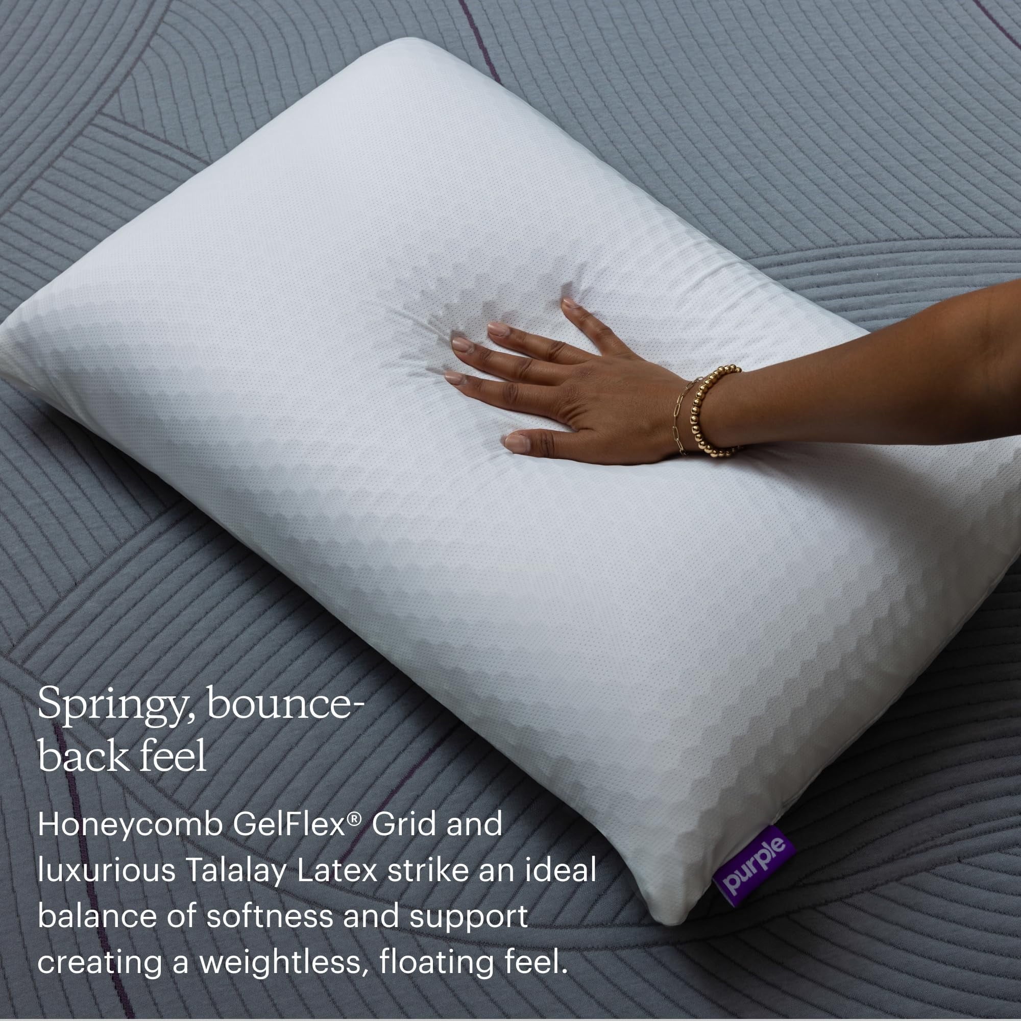 Ergonomic Memory Foam Harmony Pillow Standard, Tall - 360º Grid Hex Technology, Hypoallergenic - Hotel Quality Plush Sleeping Pillows Detail