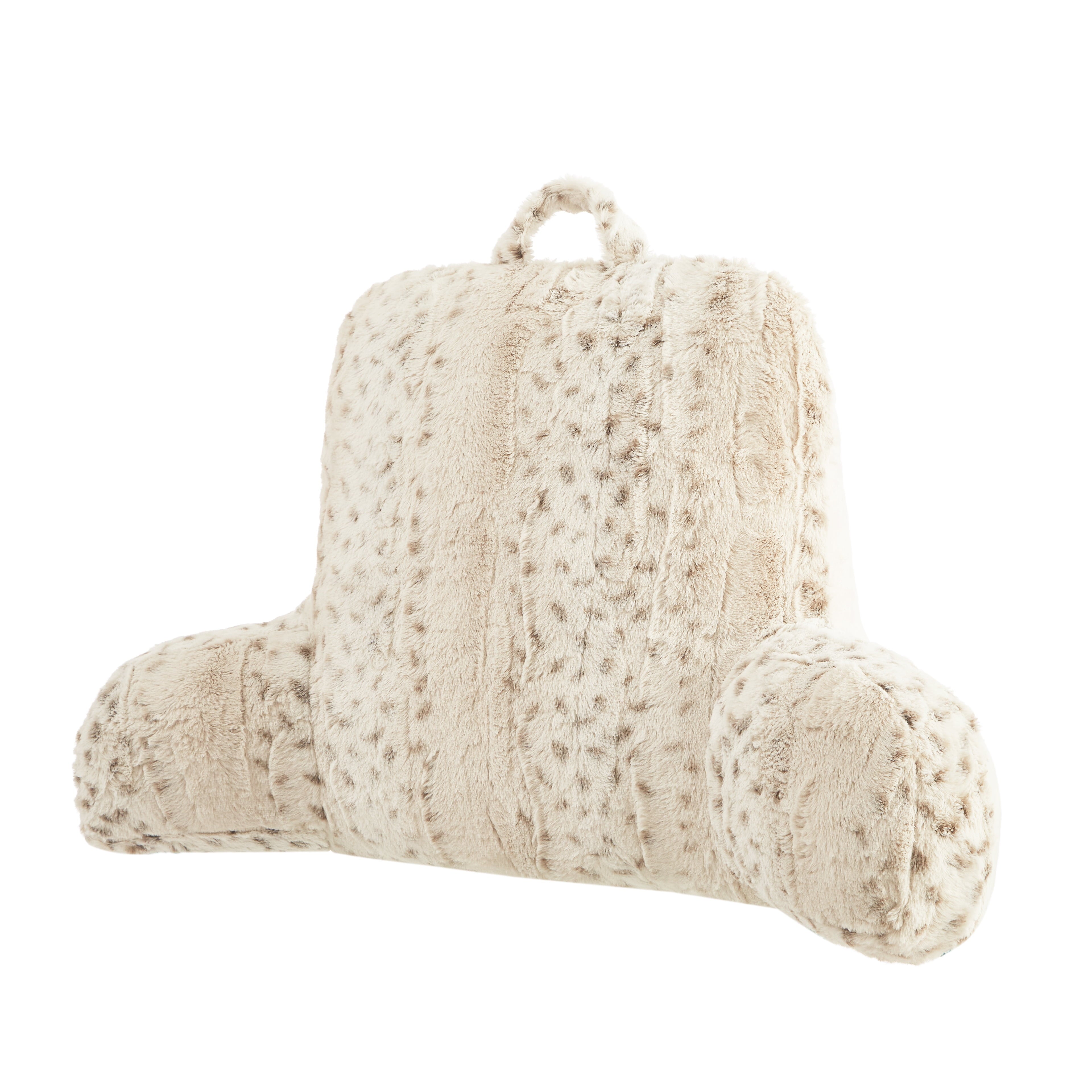 Hotel Collection Faux Fur Backrest Pillow for Adults, 23"x 30" Snow Leopard - Hotel Quality Plush Sleeping Pillows Detail