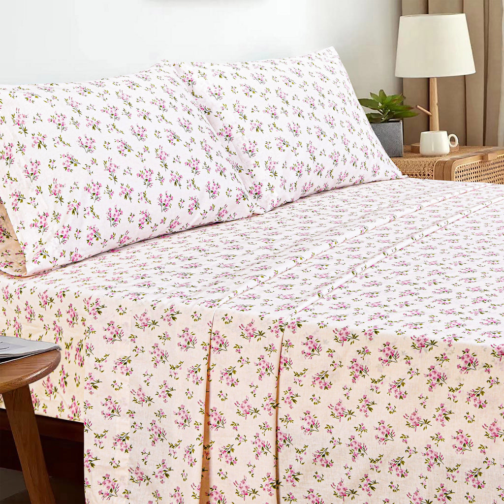 Premium Egyptian Cotton 100% Cotton Full Size Bed Sheets Set with Deep Pockets, Cozy Percale sheets with Elastic Fitted Sheet Set Ultra Soft ... - Breathable Egyptian Cotton Flat & Fitted Sheets Detail