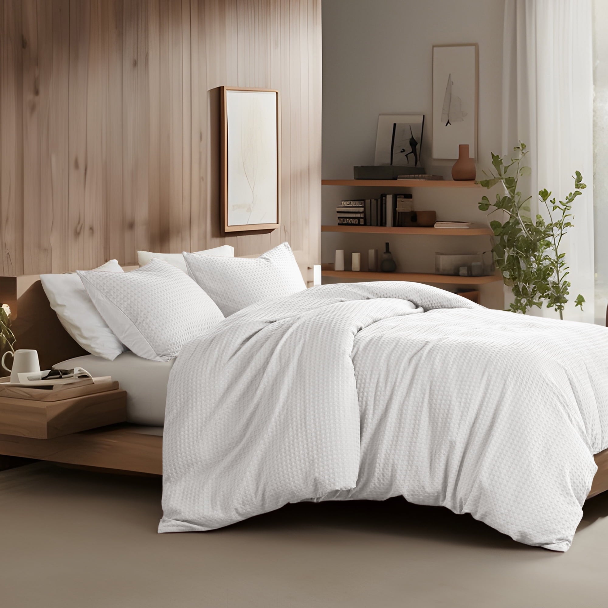 Luxurious Quilted Comforter Sets Twin/Twin-XL, 2 Piece Soft Bedding Sets, Off-White Comforter Bed Set with Pillow Shams - Hypoallergenic Ultra-Fluffy Quilt for Winter Detail
