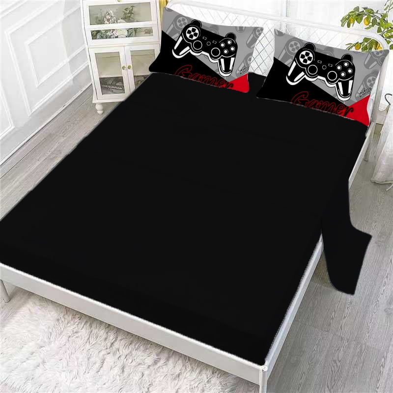 Heavyweight Warmth Gaming Comforter for Kids Boys Teens Video Game Bedding Set Gamer Comforter Gamepad Comforter Set Full Size Red Black... - All-Season Down Alternative Comforter Insert Detail