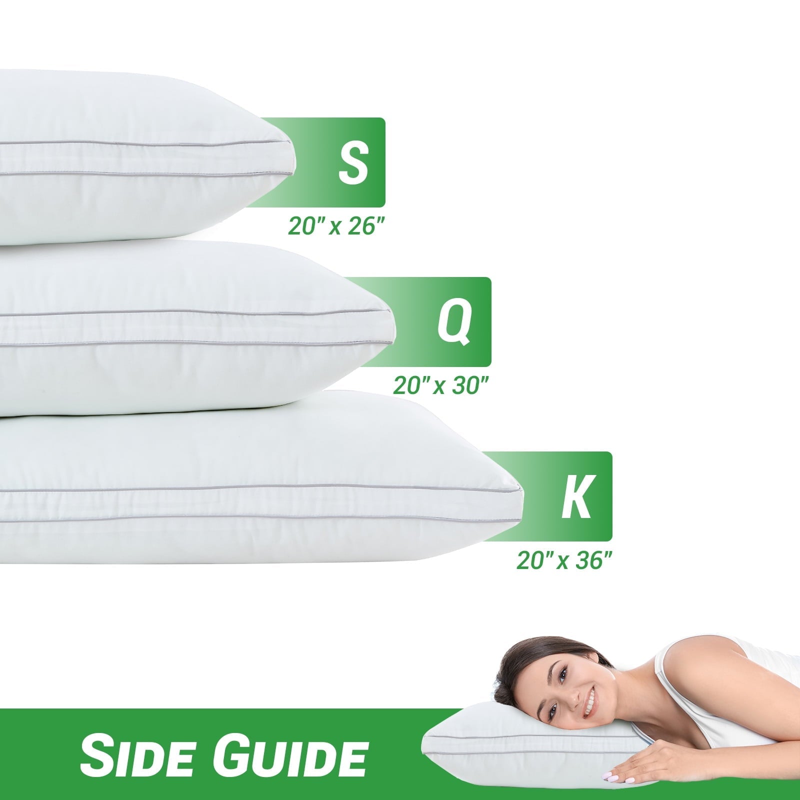 Fluffy Shredded 2 Pack Pillows for Bed, Standard Size Pillows Insert for Side and Back Sleepers, Soft Down Alternative Microfiber Fil... - Decorative Throw Pillow Cushion for Sofa & Bed Detail