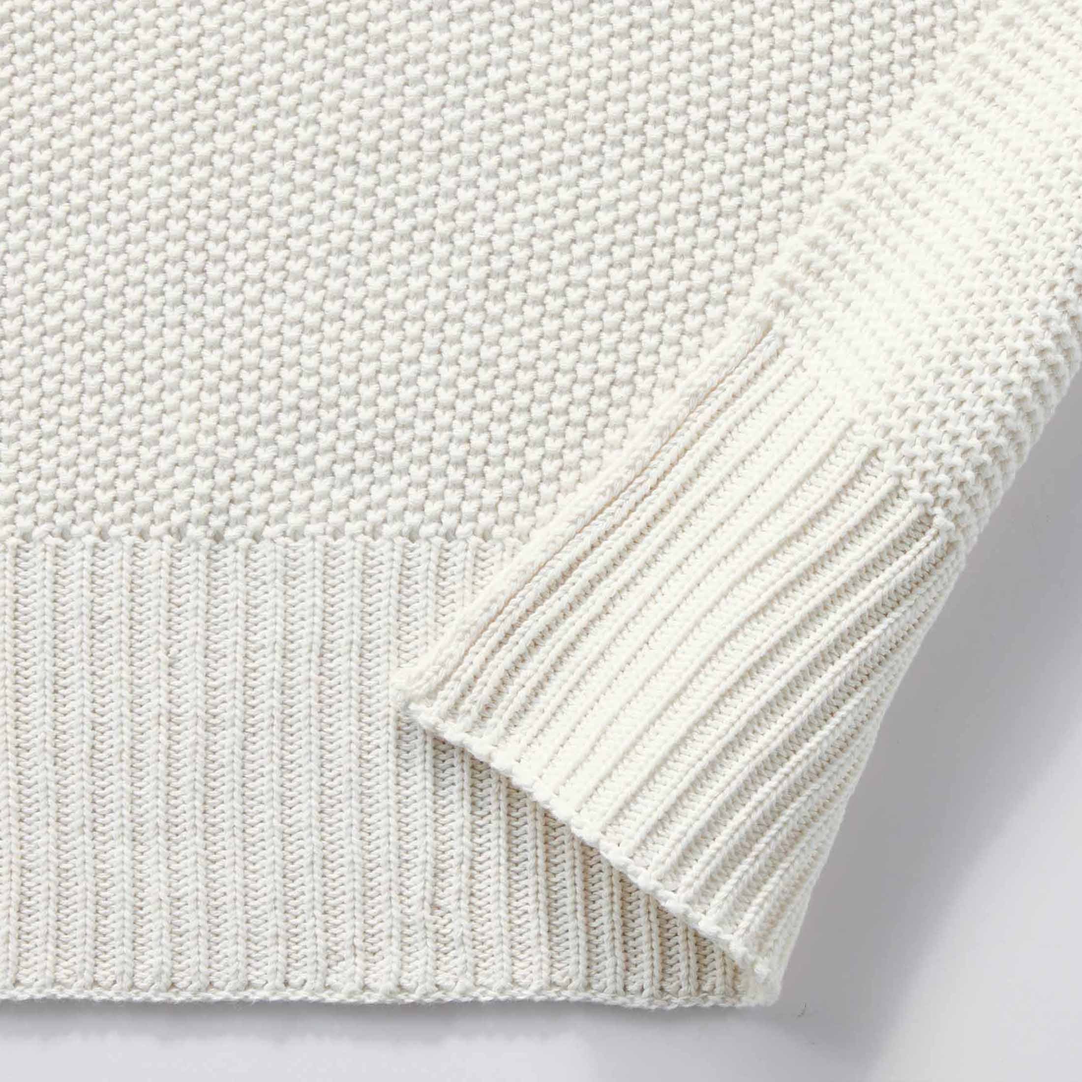 Cozy Fleece Chunky Knit Papyrus Throw, Cotton-Blend, 50"x60", 2.3 lb, All Ages - Lightweight Plush Warm Blanket for All Seasons Detail