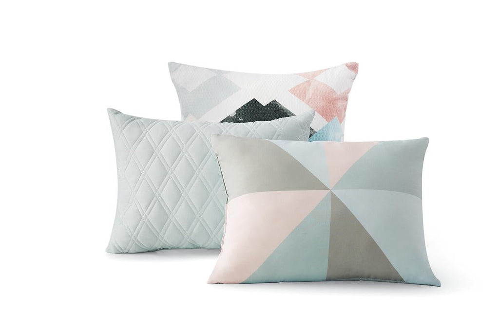 All-Season Reversible Marble Diamond 8-Piece Bed in a Bag Bedding Set, Twin/Twin XL - Luxurious Quilted Duvet Cover Set Detail