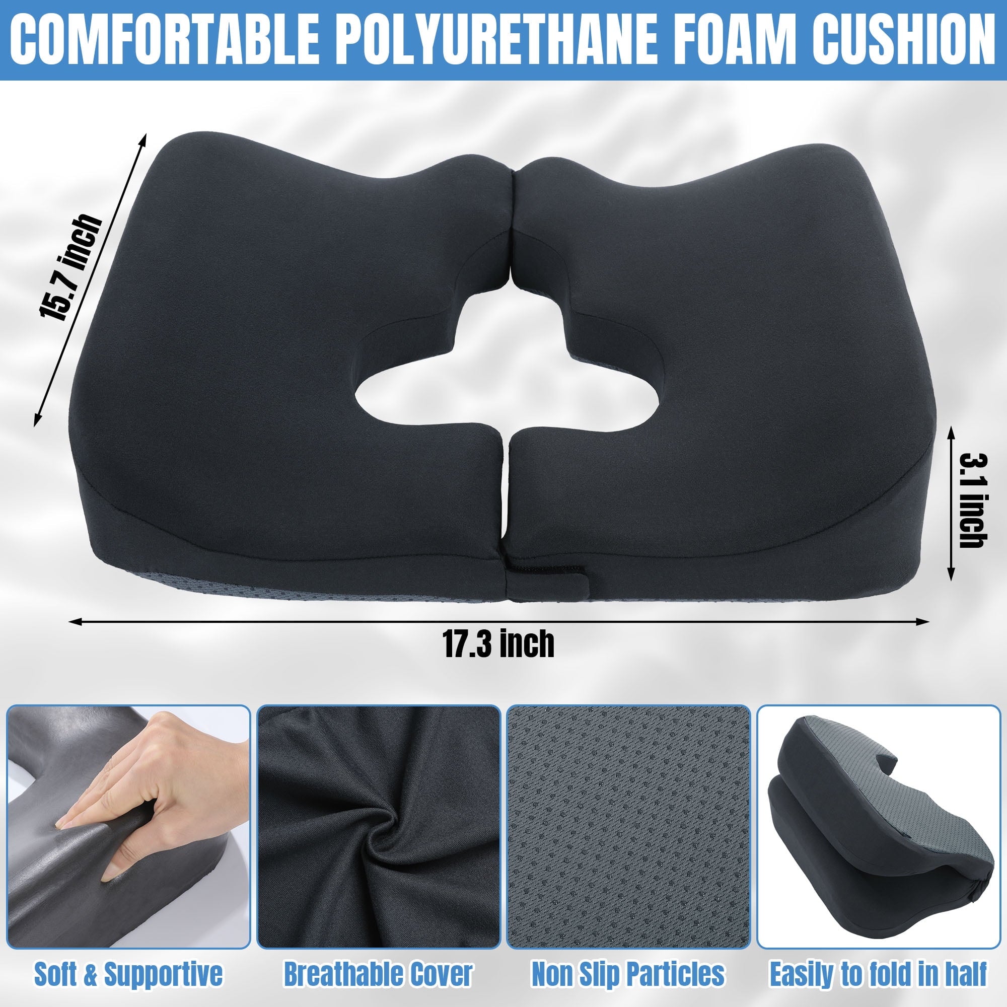 Ergonomic Memory Foam Memory Foam Bed Sore Cushions for Butt, Bedsore Pressure Relief Pillow for Sleeping and Sitting,Cushion for Bed Sores... - Ergonomic Memory Foam Pillow for Neck Pain Support Detail