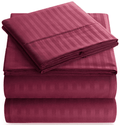 Ultra-Soft Bedding Set with Flat Sheet, Fitted Bed Sheet & Pillowcases, Full Burgundy - Luxury Bed Sheet Set with Deep Pockets - Default Title