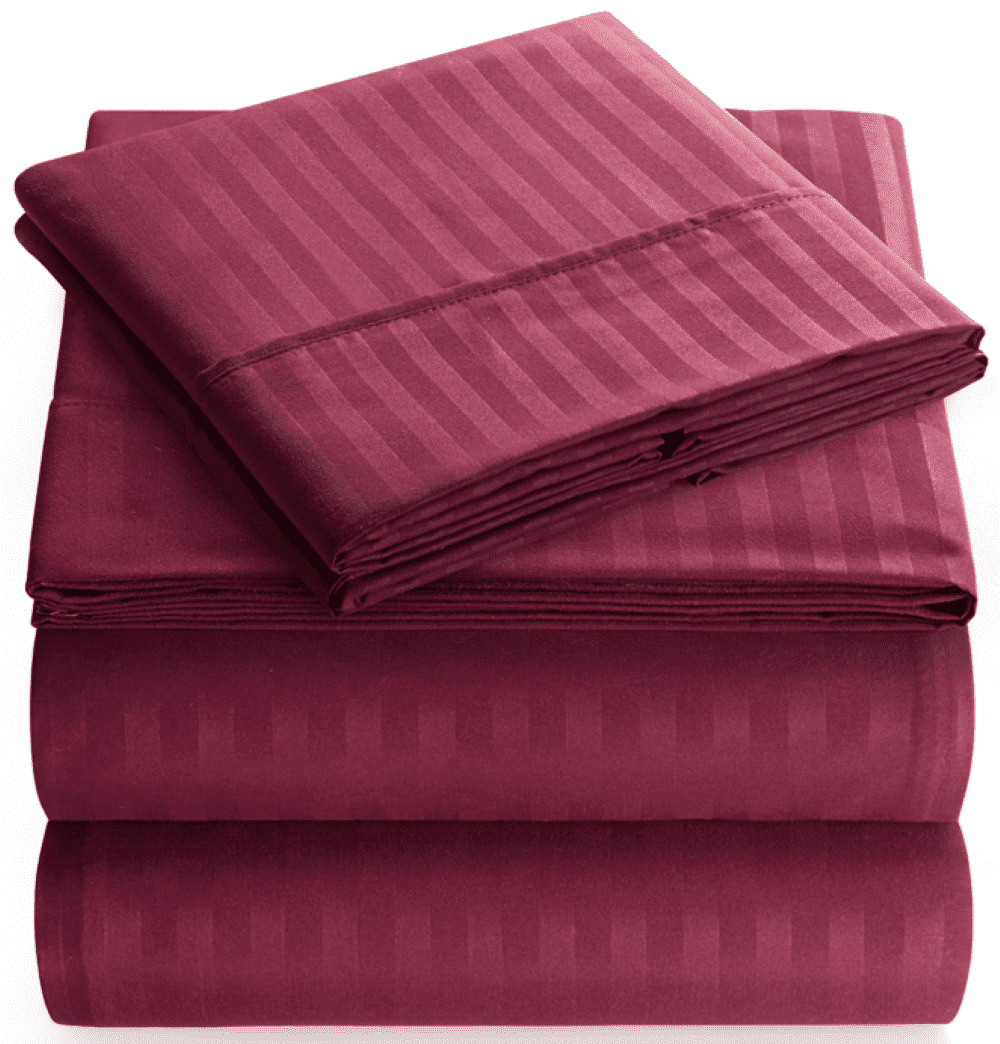 Ultra-Soft Bedding Set with Flat Sheet, Fitted Bed Sheet & Pillowcases, Full Burgundy - Luxury Bed Sheet Set with Deep Pockets - Default Title