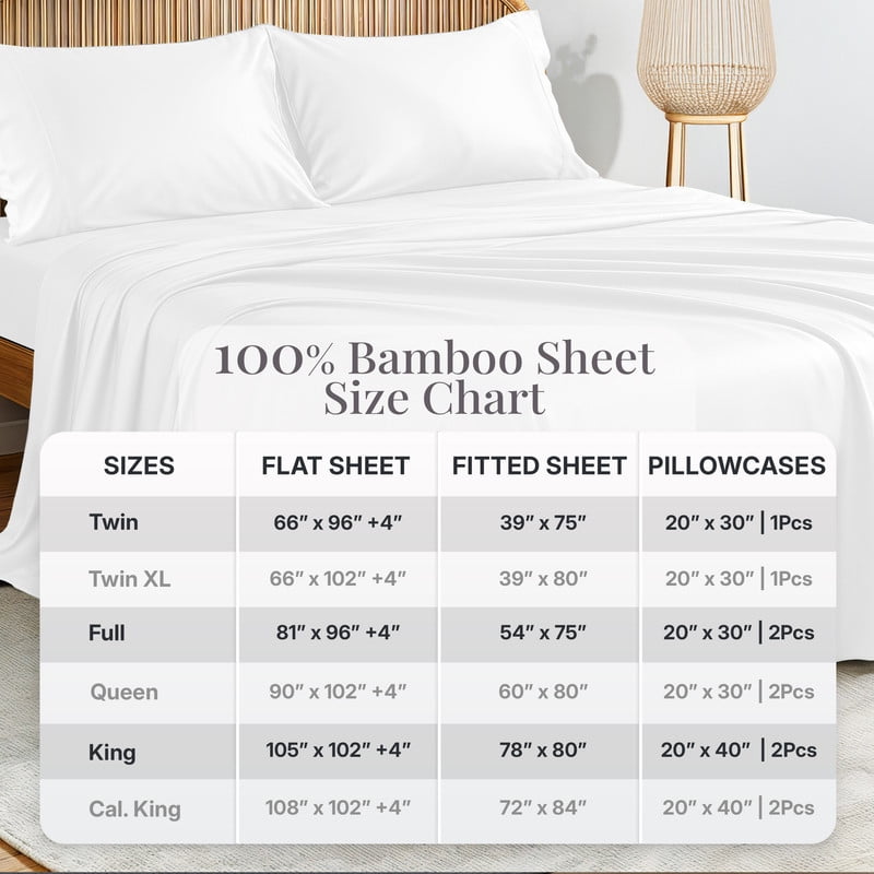 Breathable Luxury Lux Decor 100% Organic Viscose - 4 Piece Ultra-Soft Luxury Cooling Bed Sheets, 16" Deep Pocket, Breathable & Hypoalle... - Premium Ultra-Soft Pillowcase Pair for Sleeping Detail