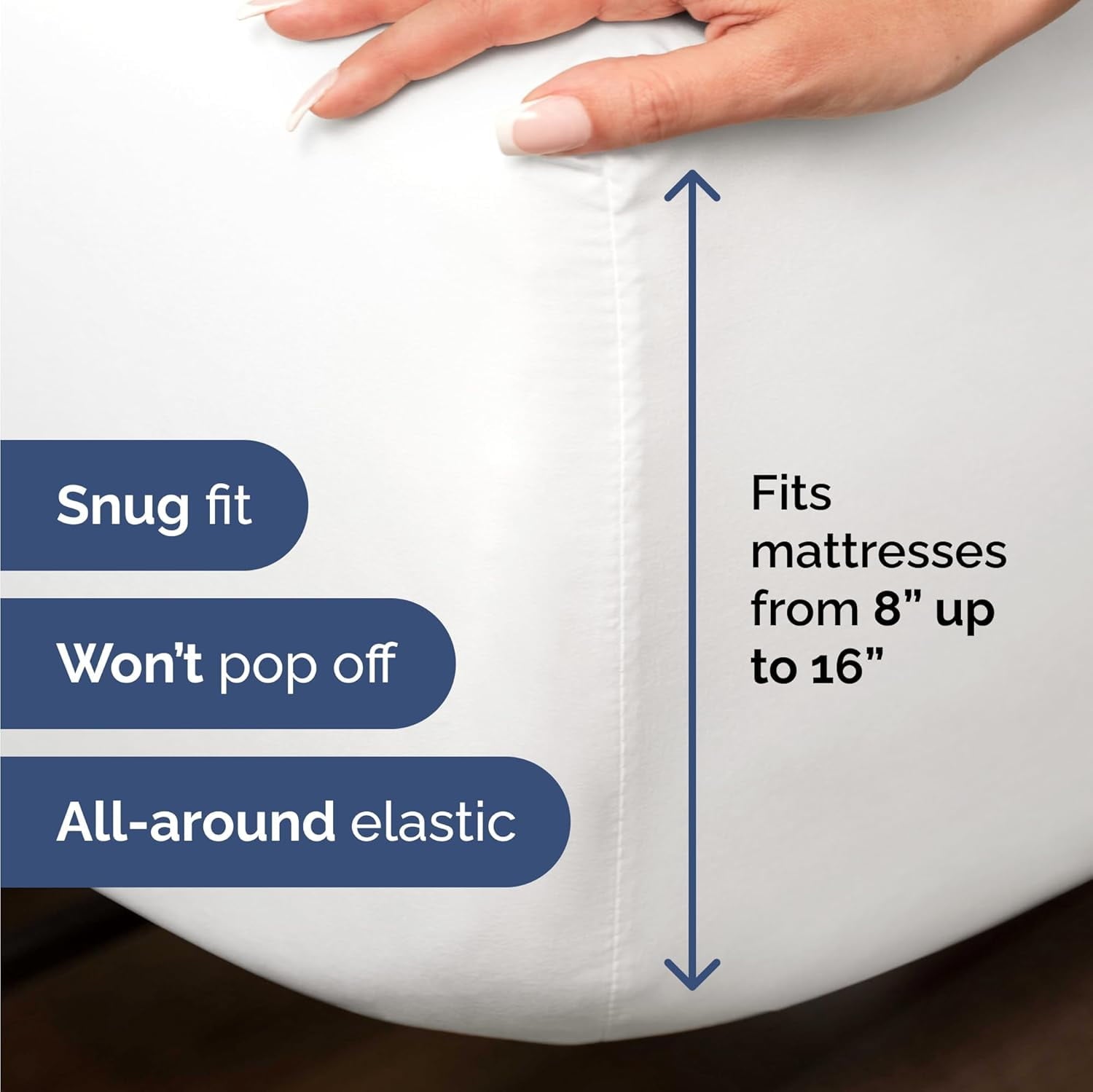 Cooling Sateen 4-Piece Luxury Bamboo Cooling Sheet Set - Queen Size 100% Bamboo Derived Rayon Premium Bed Sheets, White - Luxury Bed Sheet Set with Deep Pockets Detail