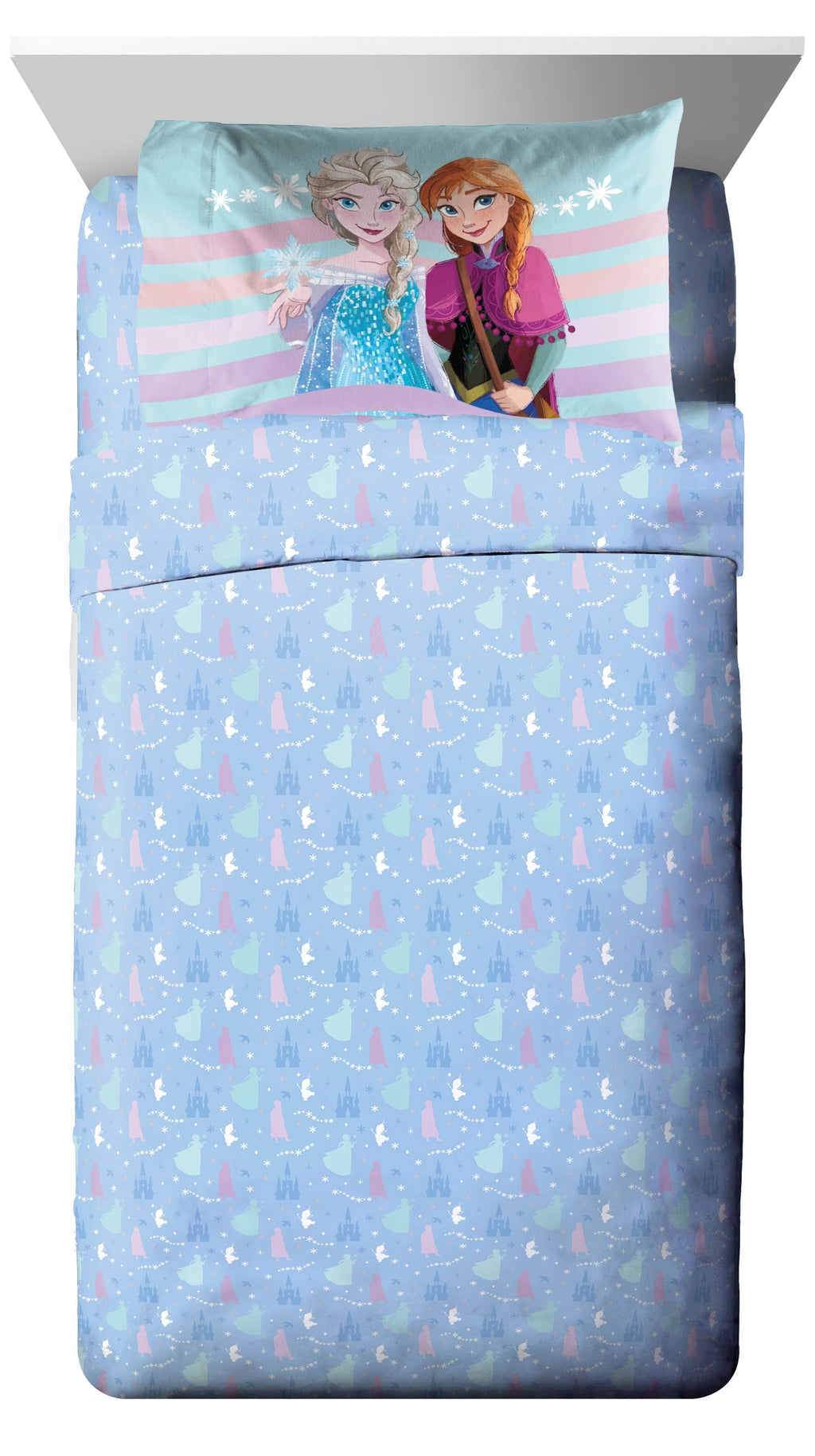 Fluffy Down Alternative The Poet Inside 5 Piece Twin Size Kids Comforter Set wth Sham - Super Soft Elsa Bed Set for Kids - Cloud-Like Soft Lightweight Bed Comforter Detail
