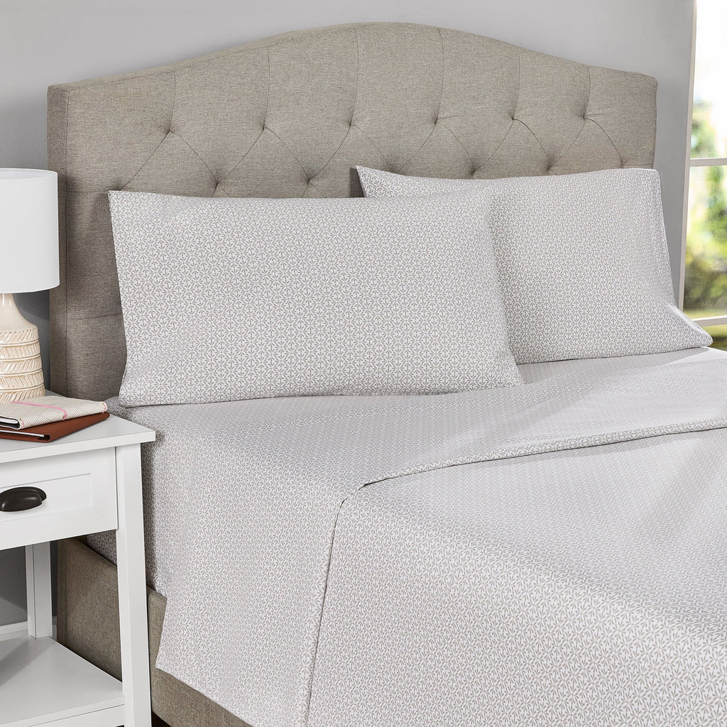 Premium Egyptian Cotton 3-Piece 300 Thread Count Grey Flake Cotton Blend Bed Sheet Set, Twin XL - Luxury Bed Sheet Set with Deep Pockets Detail