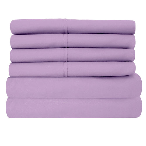 Breathable Luxury Super-Soft 1600 Series Double-Brushed 3 Pcs Bed Sheets Set (Twin, Lilac) - Cooling Hotel Quality Bedding Sheets and Pillowcases Detail