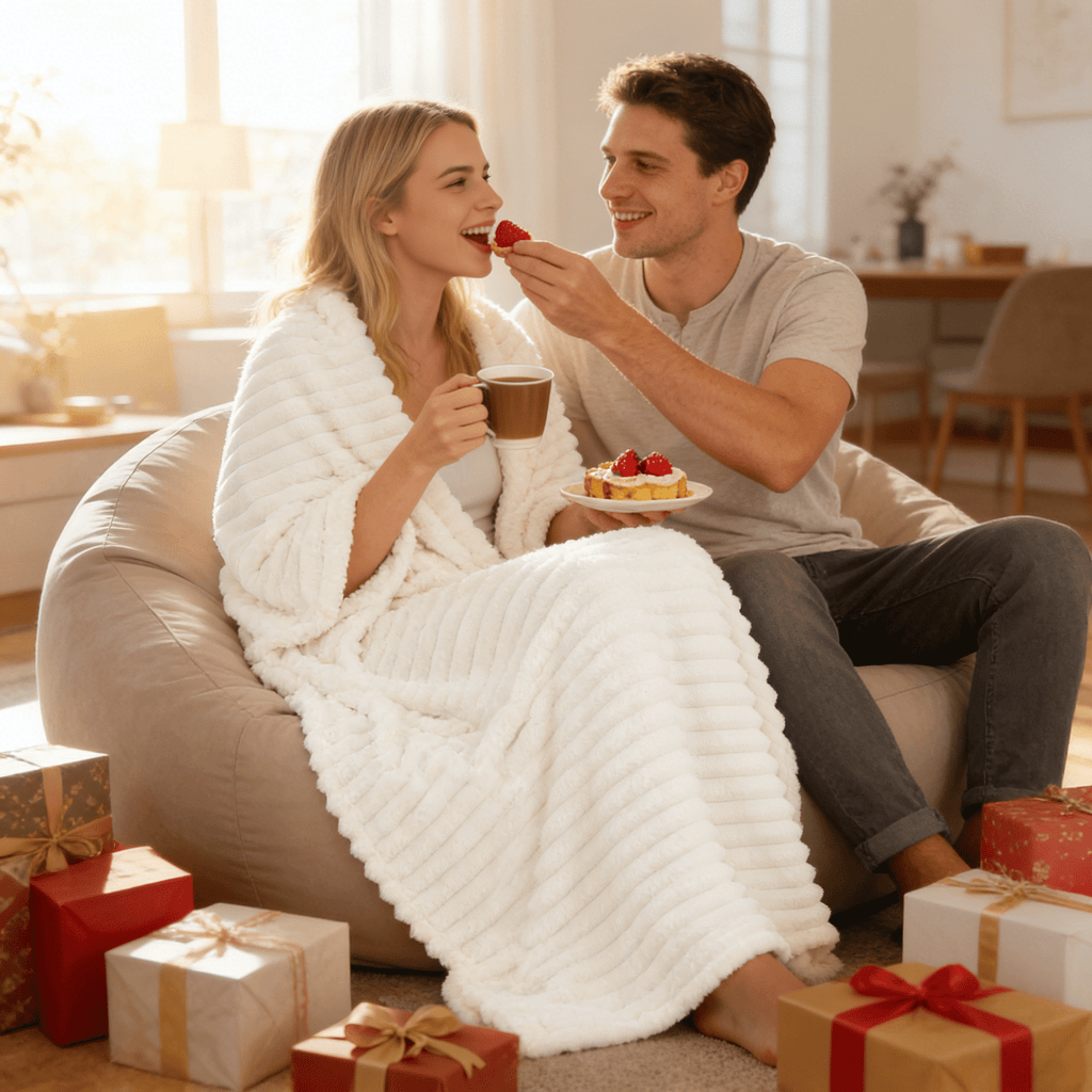 Cozy Fleece White Fleece Throw Blanket for Couch, Super Soft Cozy Blankets and Throws, Decorative Fleece Blankets for Women Men G... - Lightweight Plush Warm Blanket for All Seasons Detail