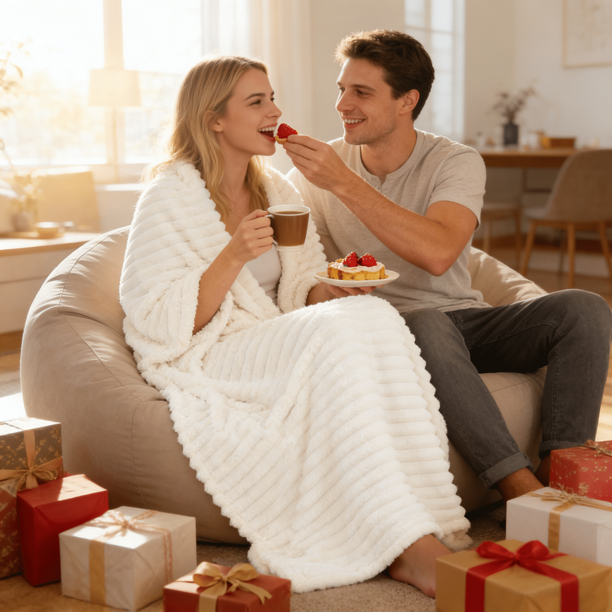 Cozy Fleece White Fleece Throw Blanket for Couch, Super Soft Cozy Blankets and Throws, Decorative Fleece Blankets for Women Men G... - Lightweight Plush Warm Blanket for All Seasons Detail