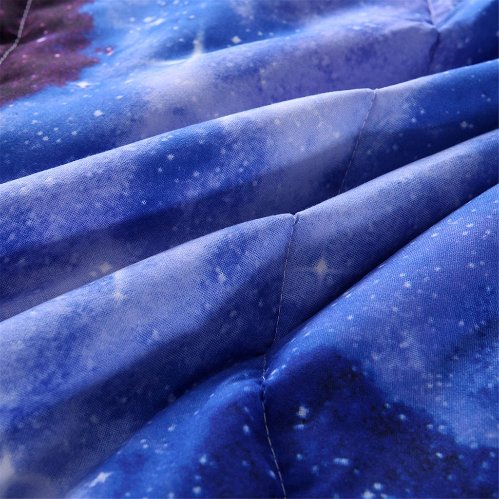 All-Season Galaxy Bedding Sets Outer Space Comforter 3D Printed Space Quilt Set Full Size for Kids Blue - Cloud-Like Soft Lightweight Bed Comforter Detail