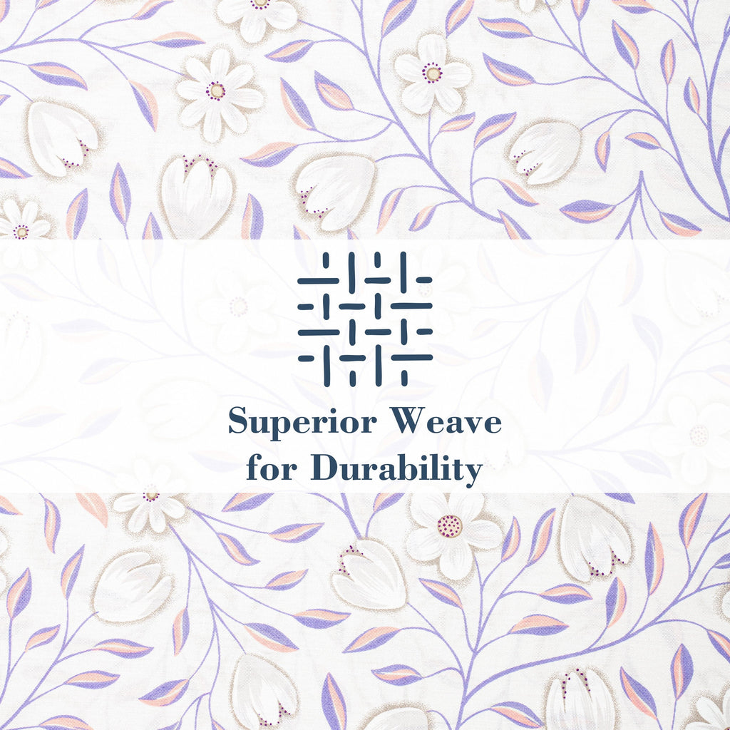 Premium Egyptian Cotton 100% Cotton Full Size Sheets,4 Piece Pure Percale Bed Sheets Set Deep Pocket Fits Mattress Upto 15",floral vine pattern - Premium Ultra-Soft Pillowcase Pair for Sleeping Detail