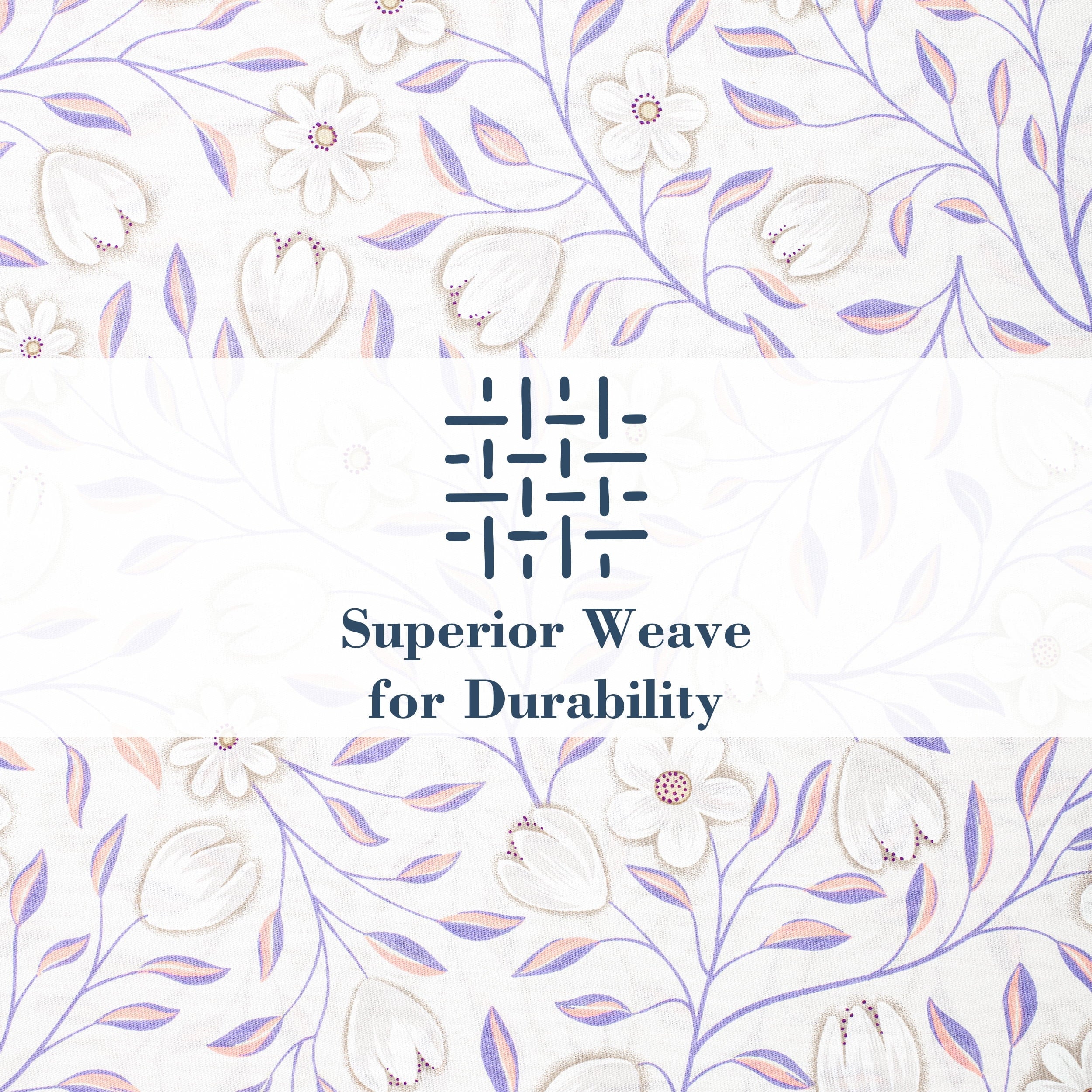 Premium Egyptian Cotton 100% Cotton Full Size Sheets,4 Piece Pure Percale Bed Sheets Set Deep Pocket Fits Mattress Upto 15",floral vine pattern - Premium Ultra-Soft Pillowcase Pair for Sleeping Detail