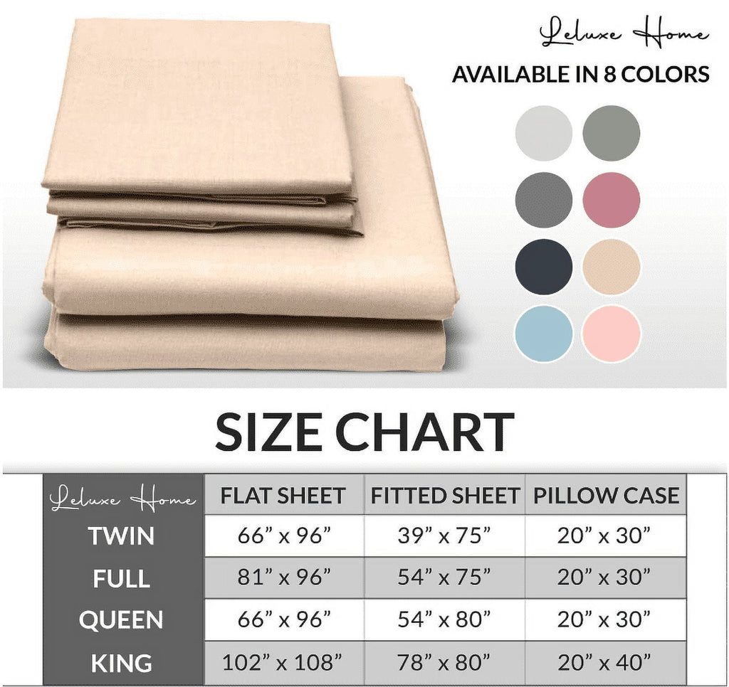 Premium Egyptian Cotton 4-Piece Full Pink Sheet Set - Cooling, Wrinkle-Free - Premium Ultra-Soft Pillowcase Pair for Sleeping Detail