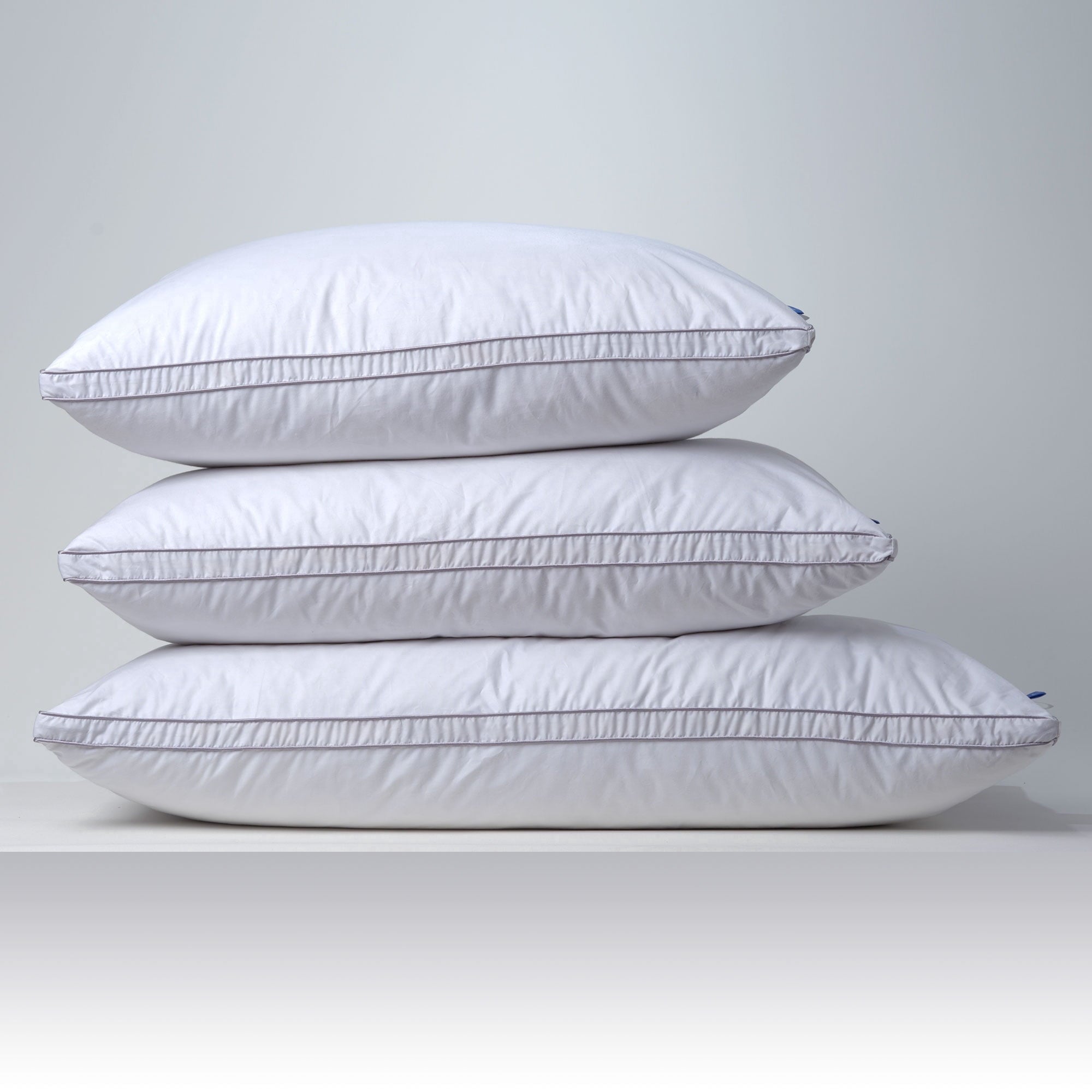 Decorative Plump Linen Premium Goose Down Feather Pillow for Bed, Soft & Supportive, Standard Size, White - Ergonomic Memory Foam Pillow for Neck Pain Support Detail