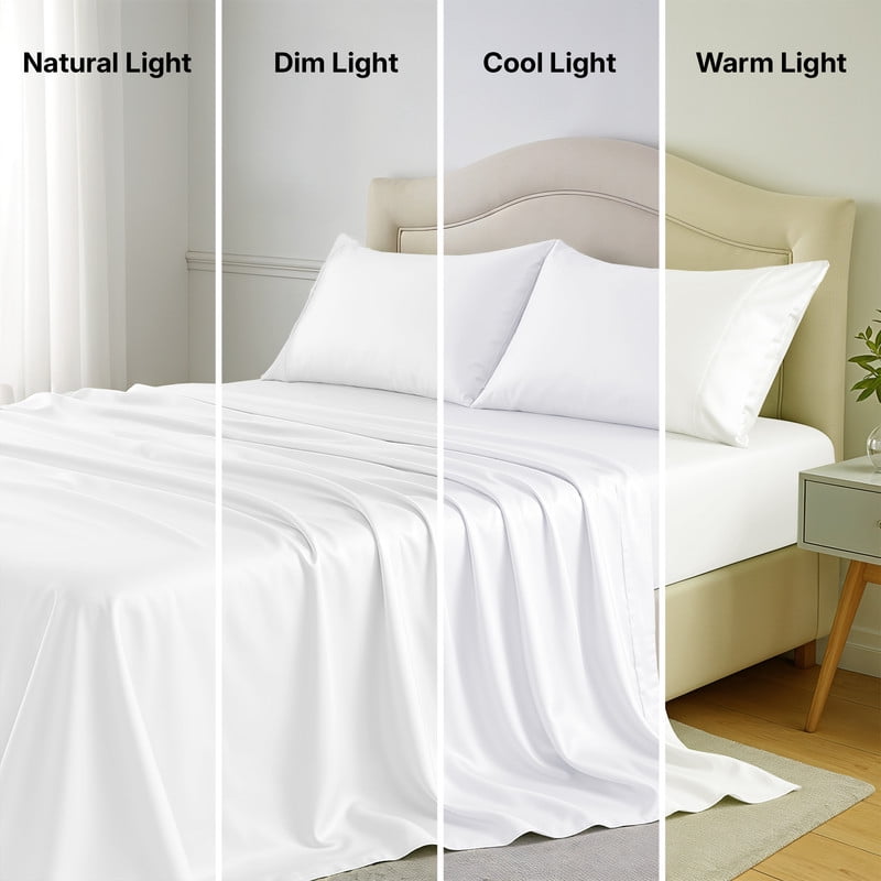 Breathable Luxury Lux Decor 100% Organic Viscose - 4 Piece Ultra-Soft Luxury Cooling Bed Sheets, 16" Deep Pocket, Breathable & Hypoalle... - Premium Ultra-Soft Pillowcase Pair for Sleeping Detail