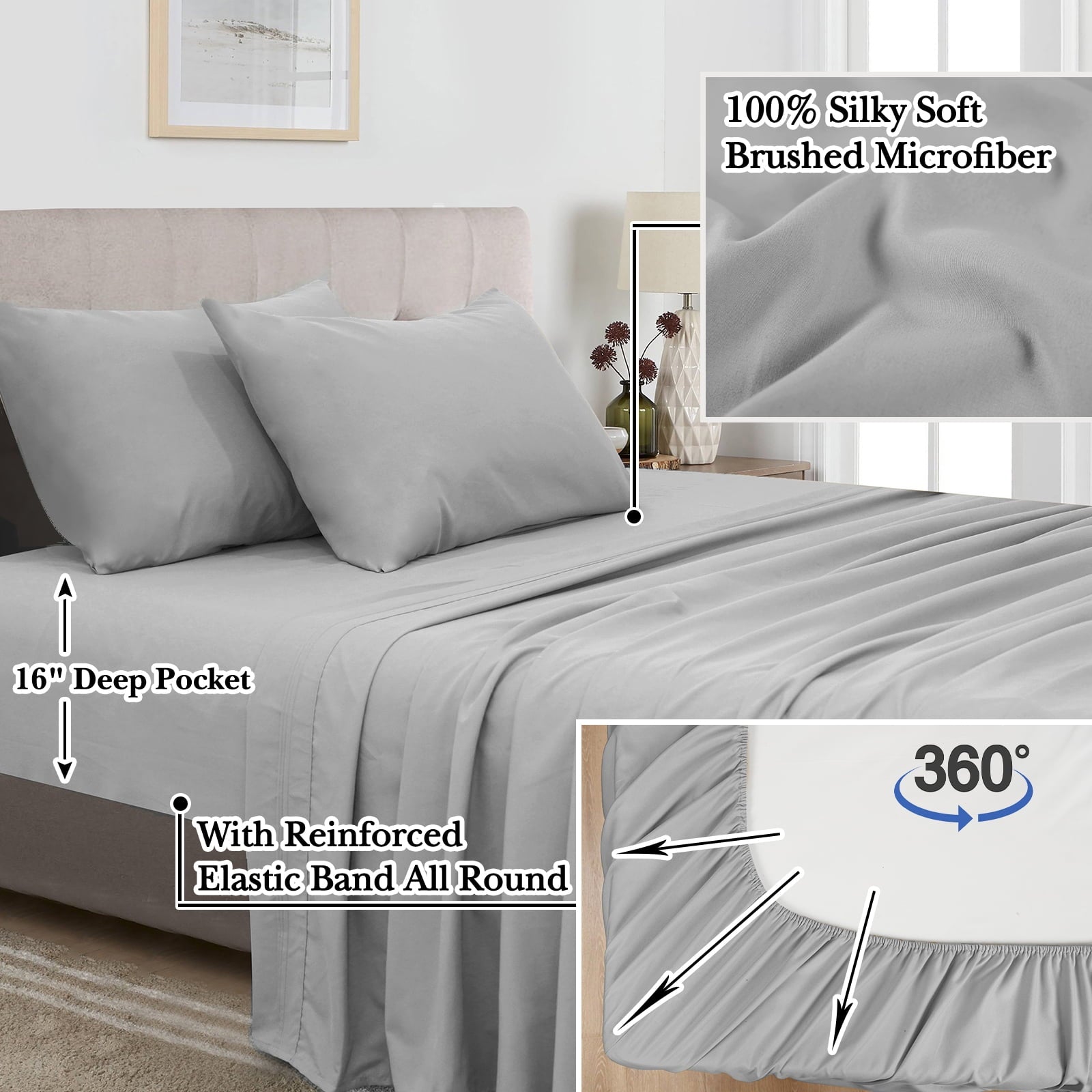 Fluffy Down Alternative 7 Pieces Printed King Comforter Set, Lightweight Reversible Botanical Bedding Set Include Comforter, Pillow Shams, Fl... - Hypoallergenic Ultra-Fluffy Quilt for Winter Detail