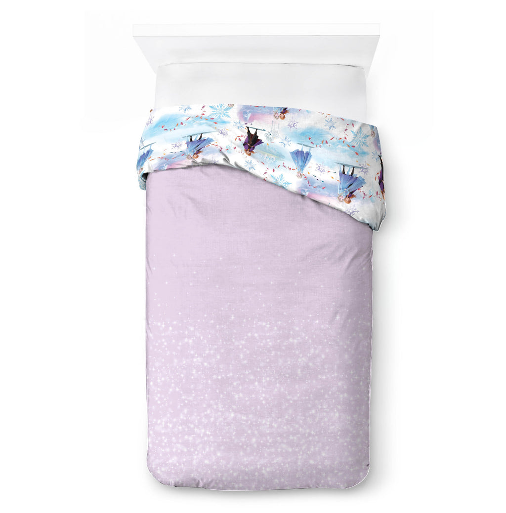 Luxurious Quilted Frozen Winter Frost Adventures 2-Piece Twin/Full Reversible Comforter Set, Polyester Microfiber, Blue & Purple - Cloud-Like Soft Lightweight Bed Comforter Detail