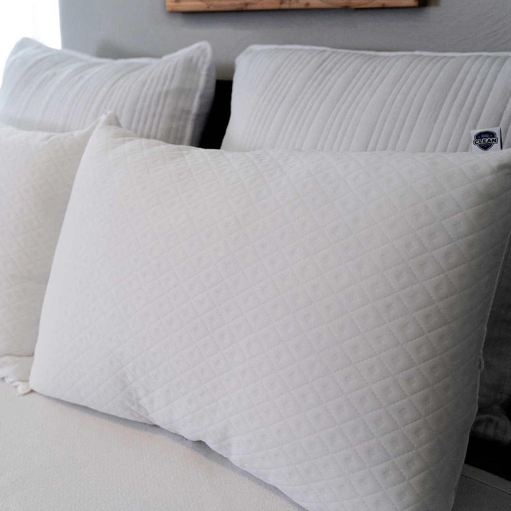 Ergonomic Memory Foam Pure Luxury Queen Eternaloft Bed Pillows - Hypoallergenic, Machine Washable (2 Count) - Decorative Throw Pillow Cushion for Sofa & Bed Detail