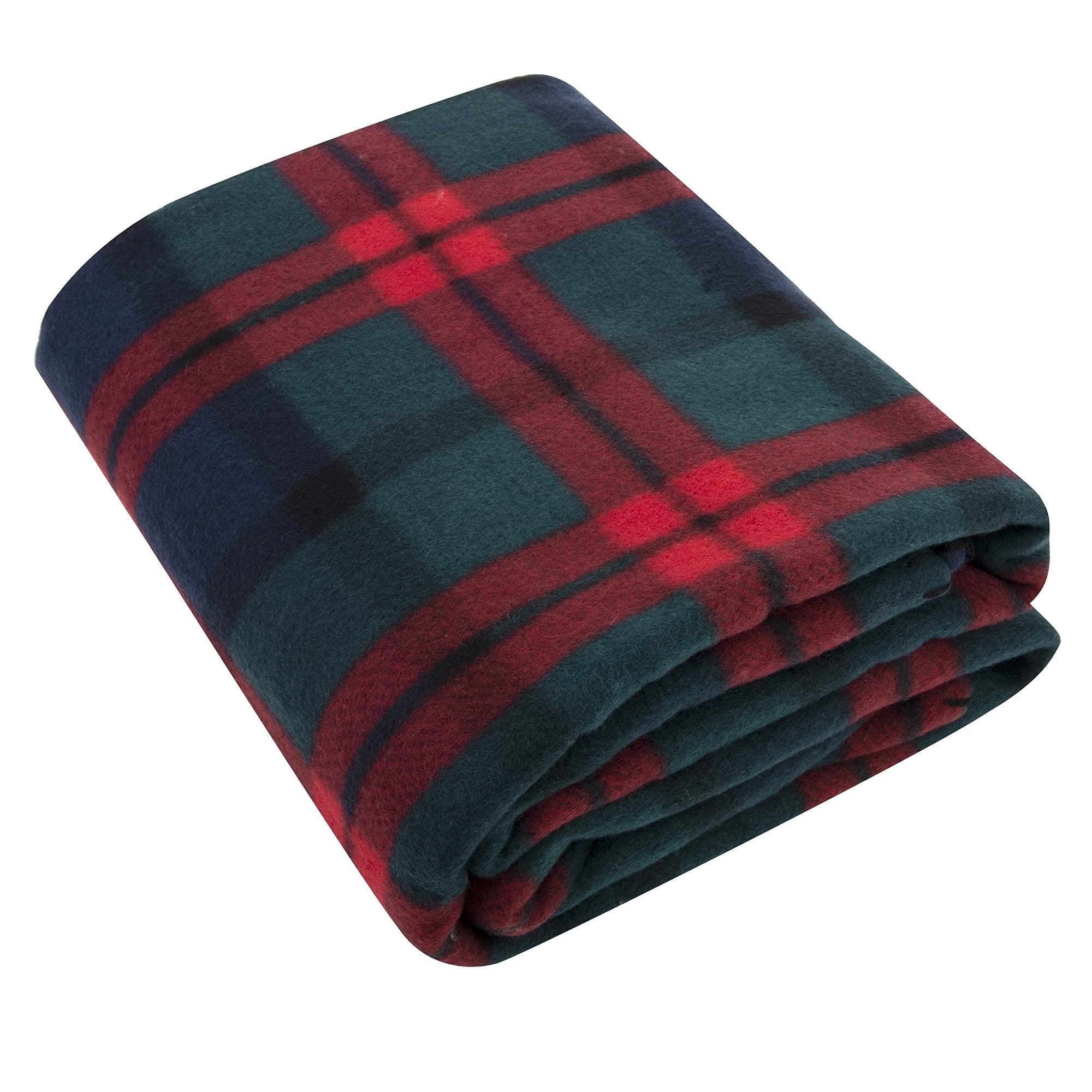 Reversible Sherpa Single Plaid Color 60"L x 50"W Fleece Throw Blanket for Fall, Winter, Spring, Summer, Men, Women, Children & Pets in ... - Luxury Knitted Decorative Throw Blanket with Fringes Detail