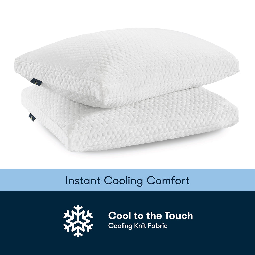 Ergonomic Memory Foam Sleep Chill Standard/Queen Bed Pillow, Hypoallergenic Fill - Hotel Quality Plush Sleeping Pillows Detail
