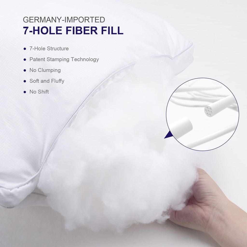 Fluffy Shredded Bed Pillows 2 Pack Down Alternative Pillows for Bed Queen Size Set of 2 Soft Hotel Collection Gusseted Cooling Pillow... - Ergonomic Memory Foam Pillow for Neck Pain Support Detail