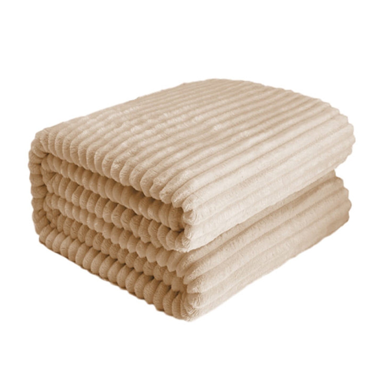 Lightweight Warm Extra Large Throw Blanket for Couch Home Office Hotel 100% Cotton Super Soft Blanket for Adult 47"x70" Khaki - Luxury Knitted Decorative Throw Blanket with Fringes Detail