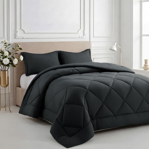 All-Season 3 Pieces Queen Size Comforter Set, All Season Lightweight Breathable Bedding Set with 1 Down Alternative Comforter an... - Hypoallergenic Ultra-Fluffy Quilt for Winter - Default Title