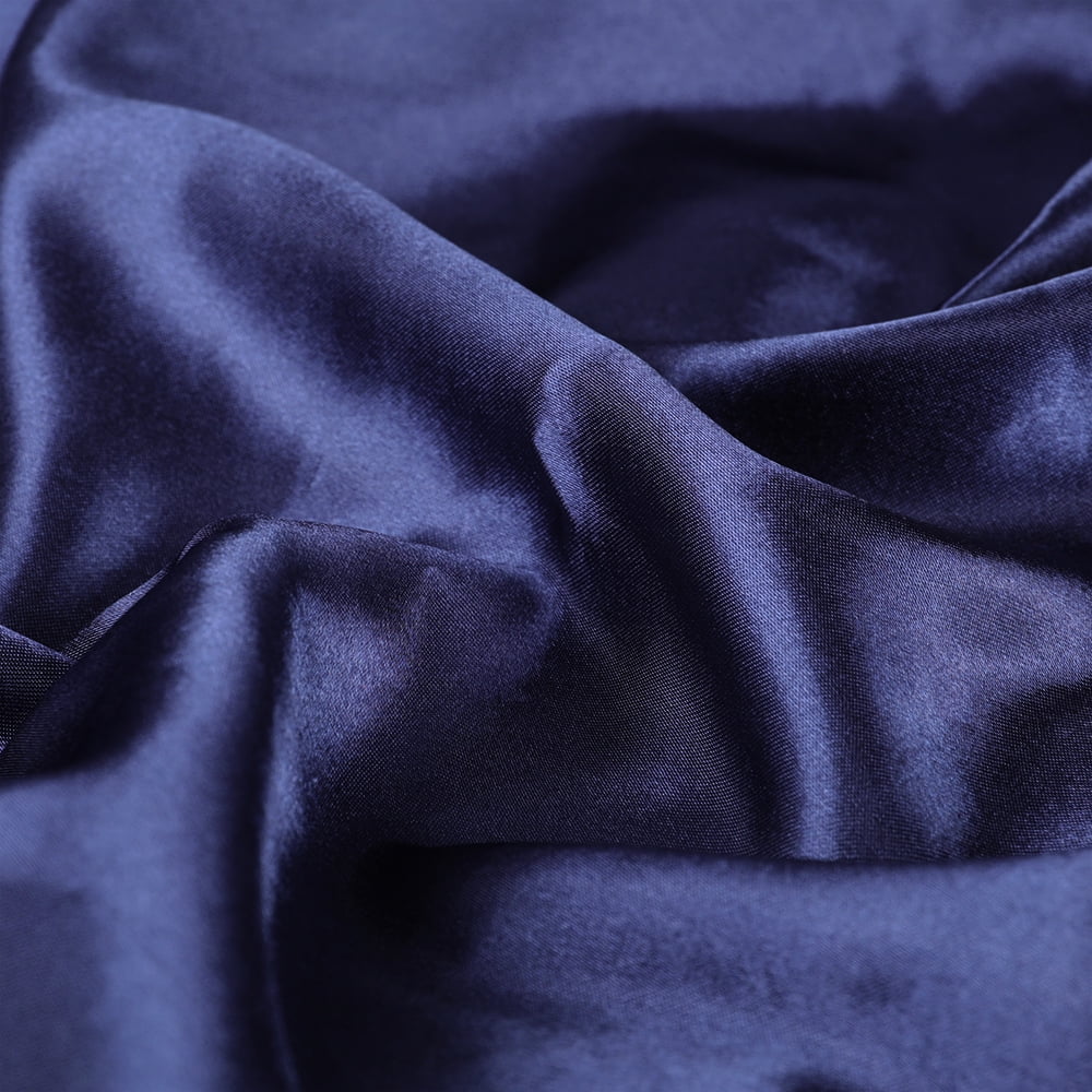 Wrinkle-Resistant Fitted Sheet Deep Pocket Bed Sheet Satin Silk Sheets Ultra Soft Machine Washable Twin, Navy Blue - Premium Ultra-Soft Pillowcase Pair for Sleeping Detail