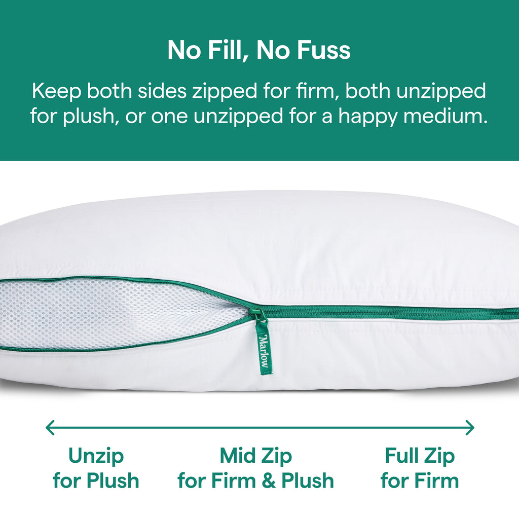 Fluffy Shredded Marlow Adjustable Memory Foam Bed Pillow - Neck and Back Support For Side, Back and Stomach Sleepers - Standard/Queen... - Hotel Quality Plush Sleeping Pillows Detail