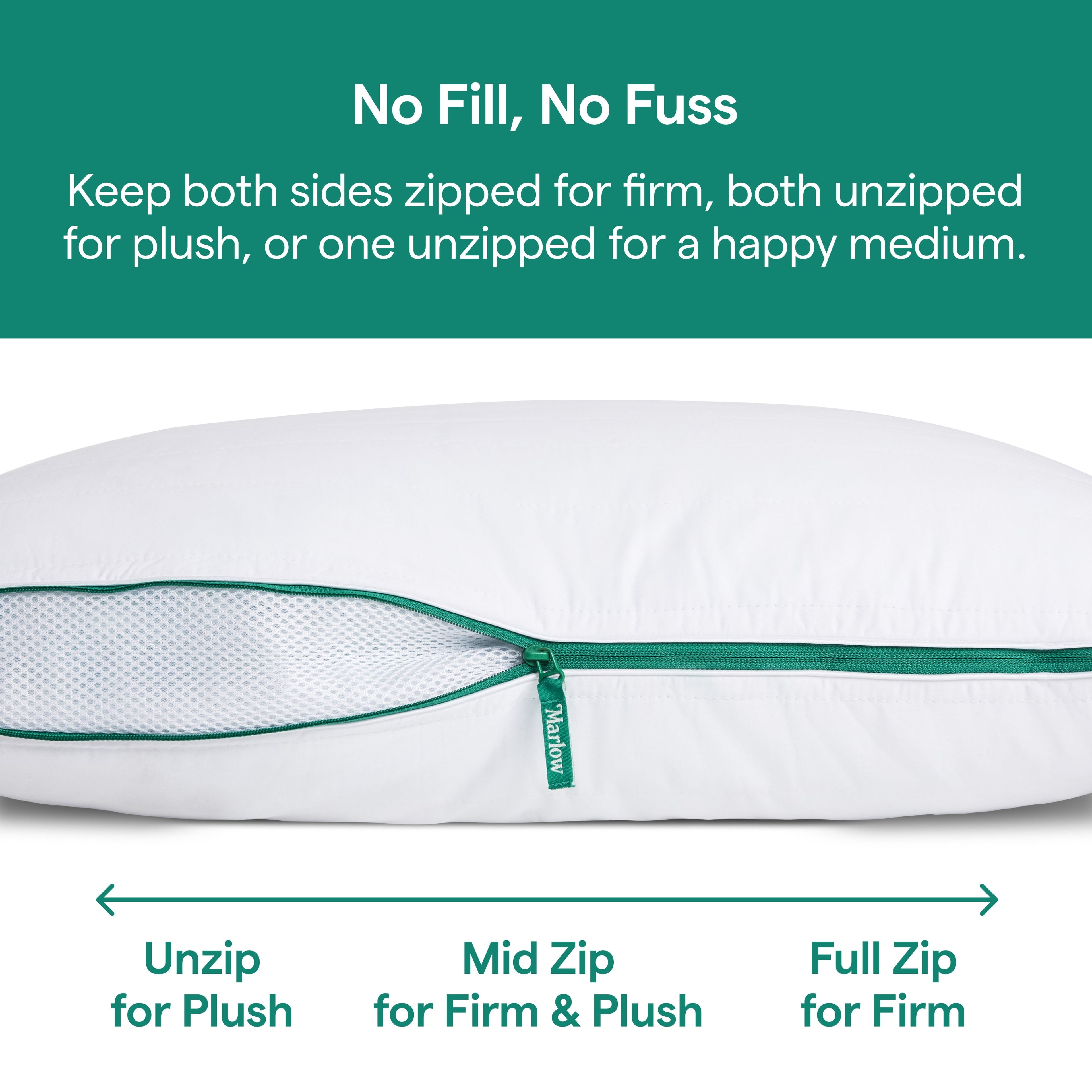 Fluffy Shredded Marlow Adjustable Memory Foam Bed Pillow - Neck and Back Support For Side, Back and Stomach Sleepers - Standard/Queen... - Hotel Quality Plush Sleeping Pillows Detail
