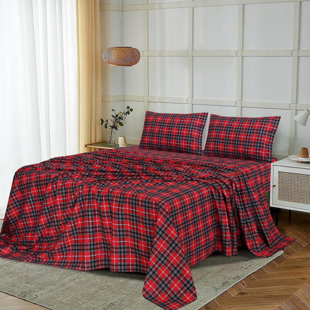 Breathable Luxury Flannel Sheets Queen Size - 100% Cotton Double Brushed Bed Sheets, Deep Pockets 16 Inches Queen Sheet Set, All Season... - Cooling Hotel Quality Bedding Sheets and Pillowcases Detail
