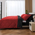 Hypoallergenic Cloud 7 Piece Reversible Queen Comforter Set - Red Quilted Down Alternative Bedding All Season Super Soft Microfiber Bed in... - Hypoallergenic Ultra-Fluffy Quilt for Winter - Default Title