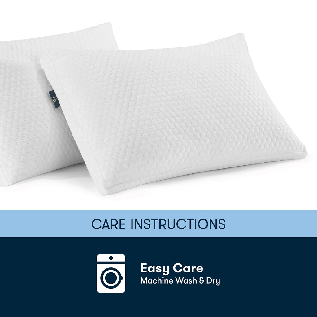 Ergonomic Memory Foam Sleep Chill Standard/Queen Bed Pillow, Hypoallergenic Fill - Hotel Quality Plush Sleeping Pillows Detail