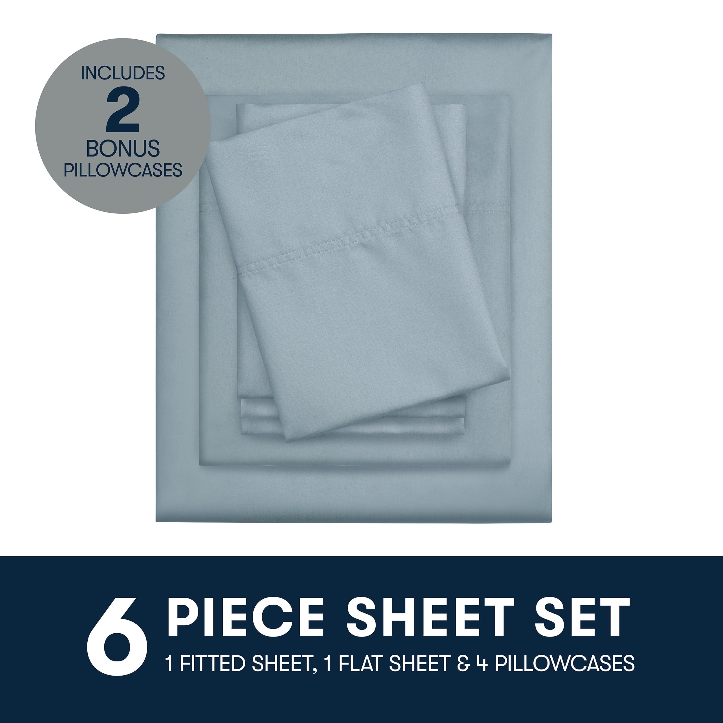 Ultra-Soft 6-Piece 800 Thread Count Lead Cotton Rich Adult Bed Sheet Set, King - Deep Pocket - Premium Ultra-Soft Pillowcase Pair for Sleeping Detail
