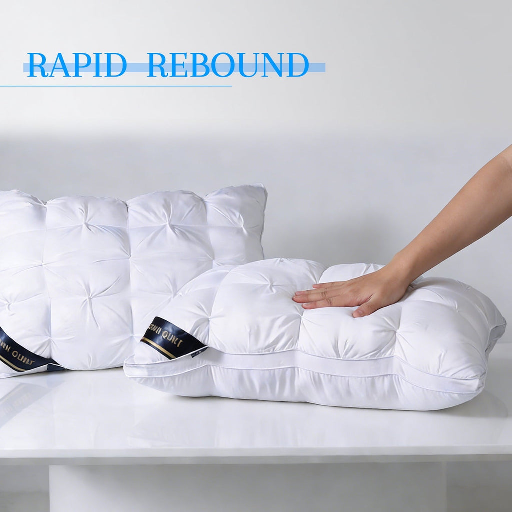 Ergonomic Memory Foam 2-Pack White Twisted Bed Pillows (20" x 16.5") - Soft Plush Down Alternative, Breathable and Hypoallergenic, Standard... - Orthopedic Shredded Foam Bed Pillow Set Detail