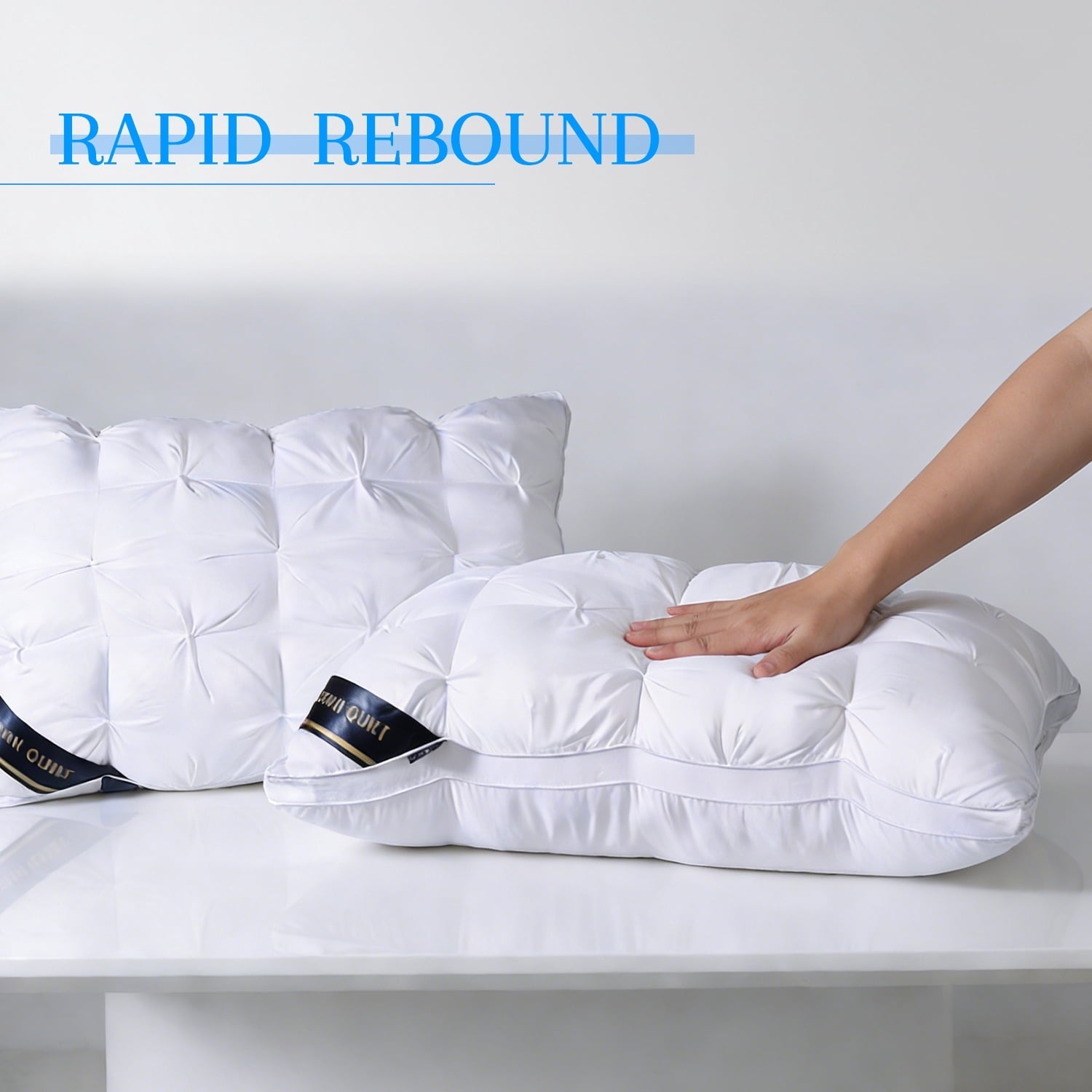 Ergonomic Memory Foam 2-Pack White Twisted Bed Pillows (20" x 16.5") - Soft Plush Down Alternative, Breathable and Hypoallergenic, Standard... - Orthopedic Shredded Foam Bed Pillow Set Detail